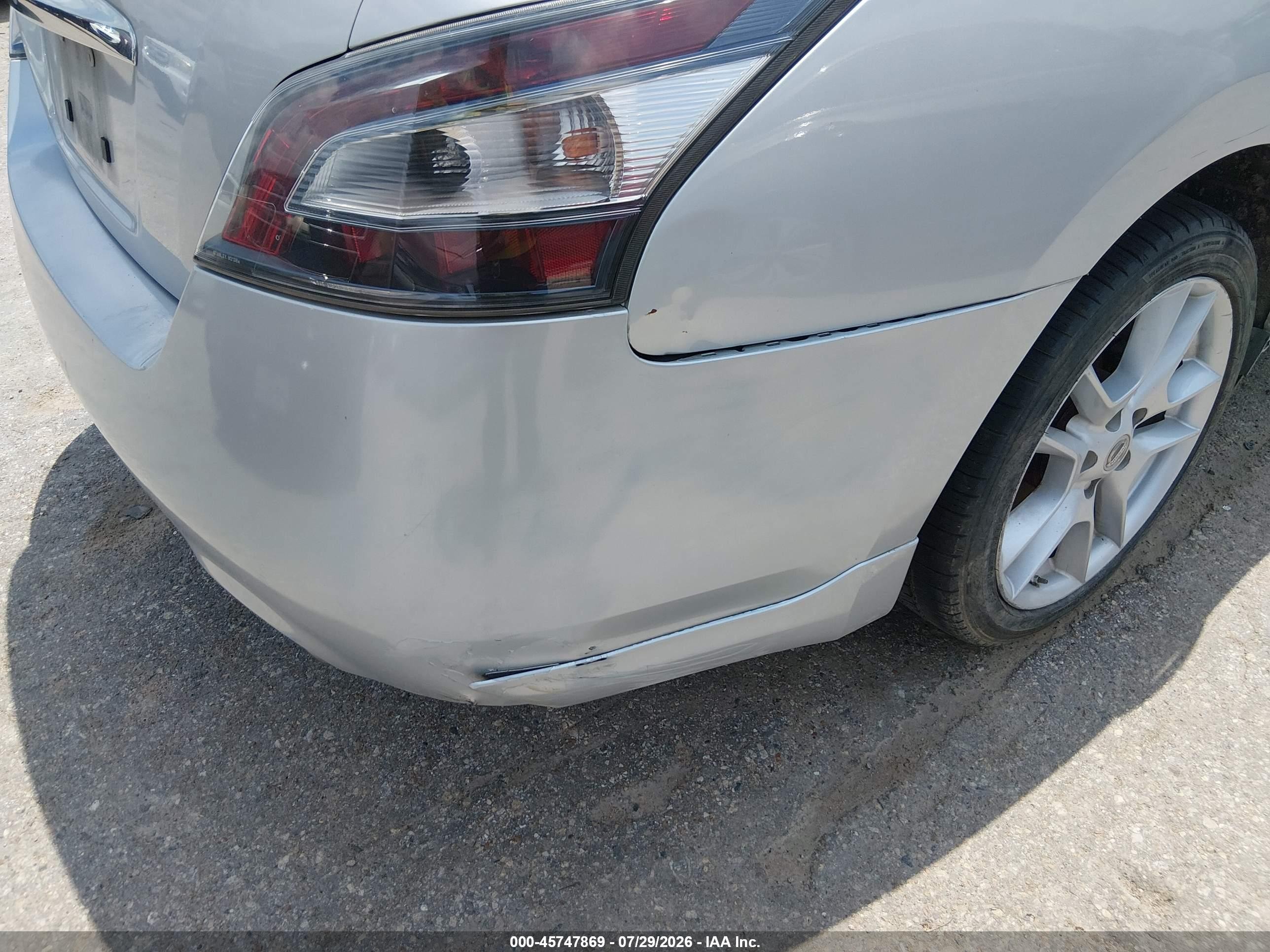 2012 Nissan Maxima 3.5 Sv Silver vin: 1N4AA5AP1CC861772