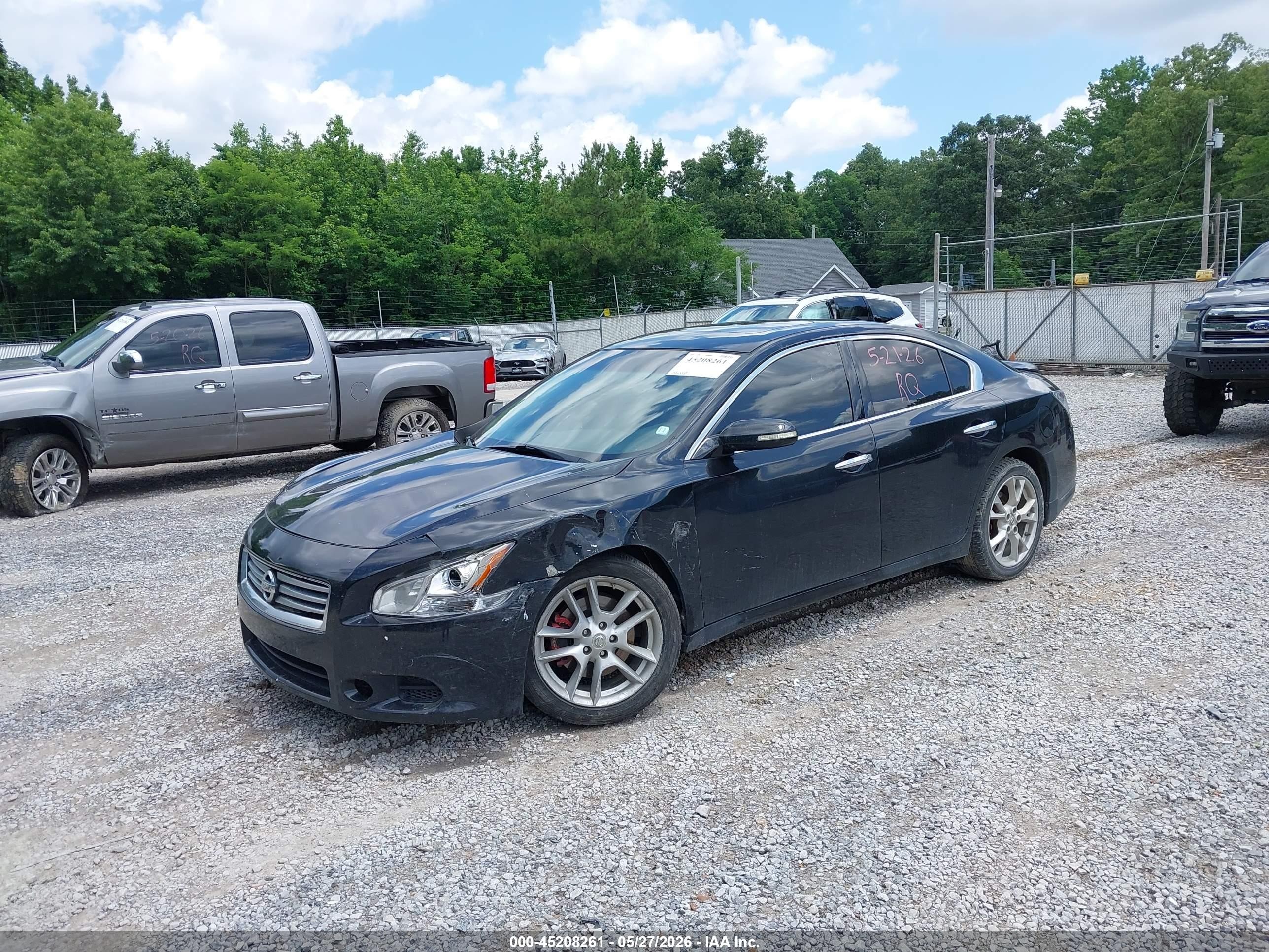 2012 Nissan Maxima 3.5 S Black vin: 1N4AA5AP1CC861819