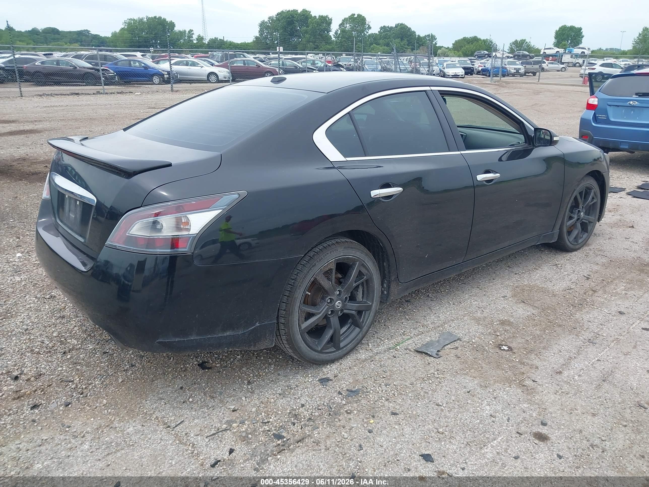 2014 Nissan Maxima 3.5 Sv Black vin: 1N4AA5AP1EC450455