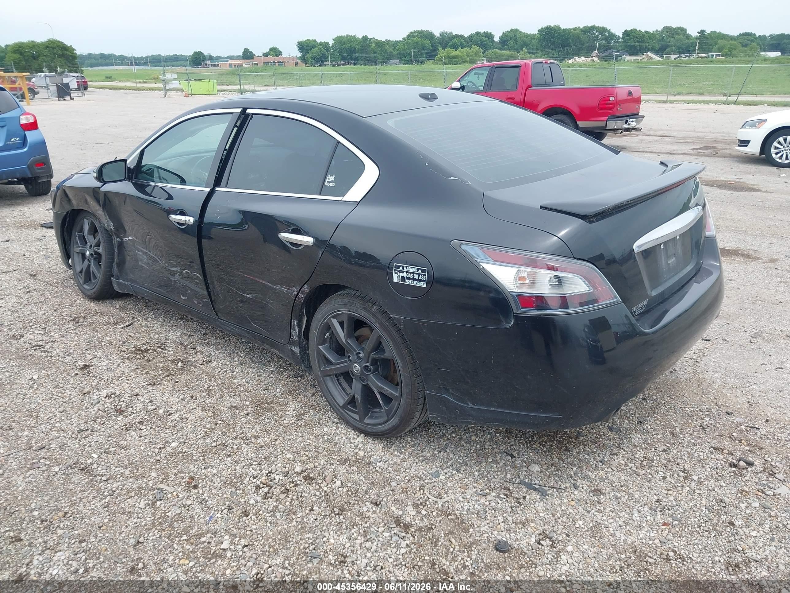 2014 Nissan Maxima 3.5 Sv Black vin: 1N4AA5AP1EC450455