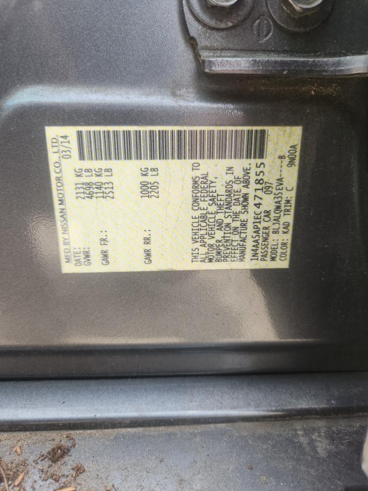 2014 Nissan Maxima 3.5 S Gray vin: 1N4AA5AP1EC471855