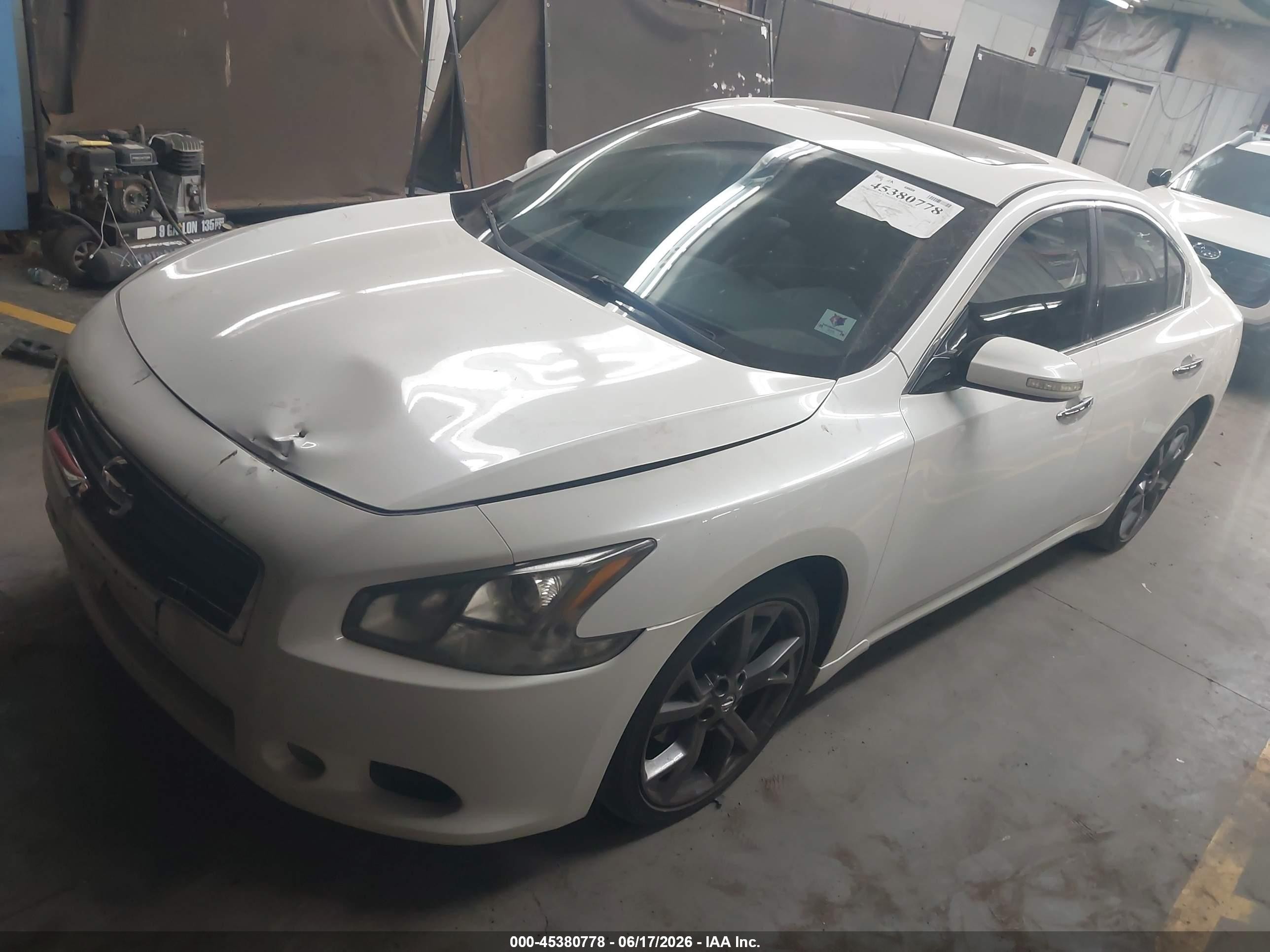 2014 Nissan Maxima 3.5 Sv White vin: 1N4AA5AP1EC472844