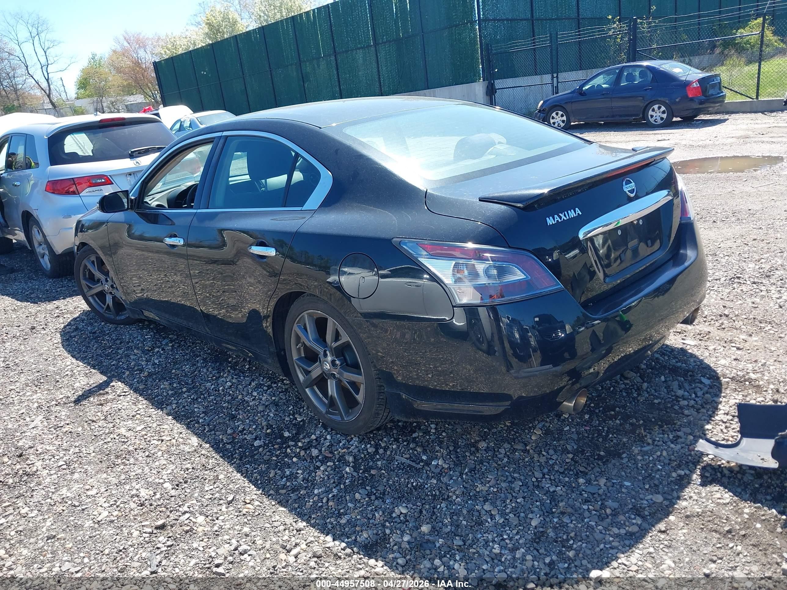2014 Nissan Maxima 3.5 S Black vin: 1N4AA5AP1EC497887