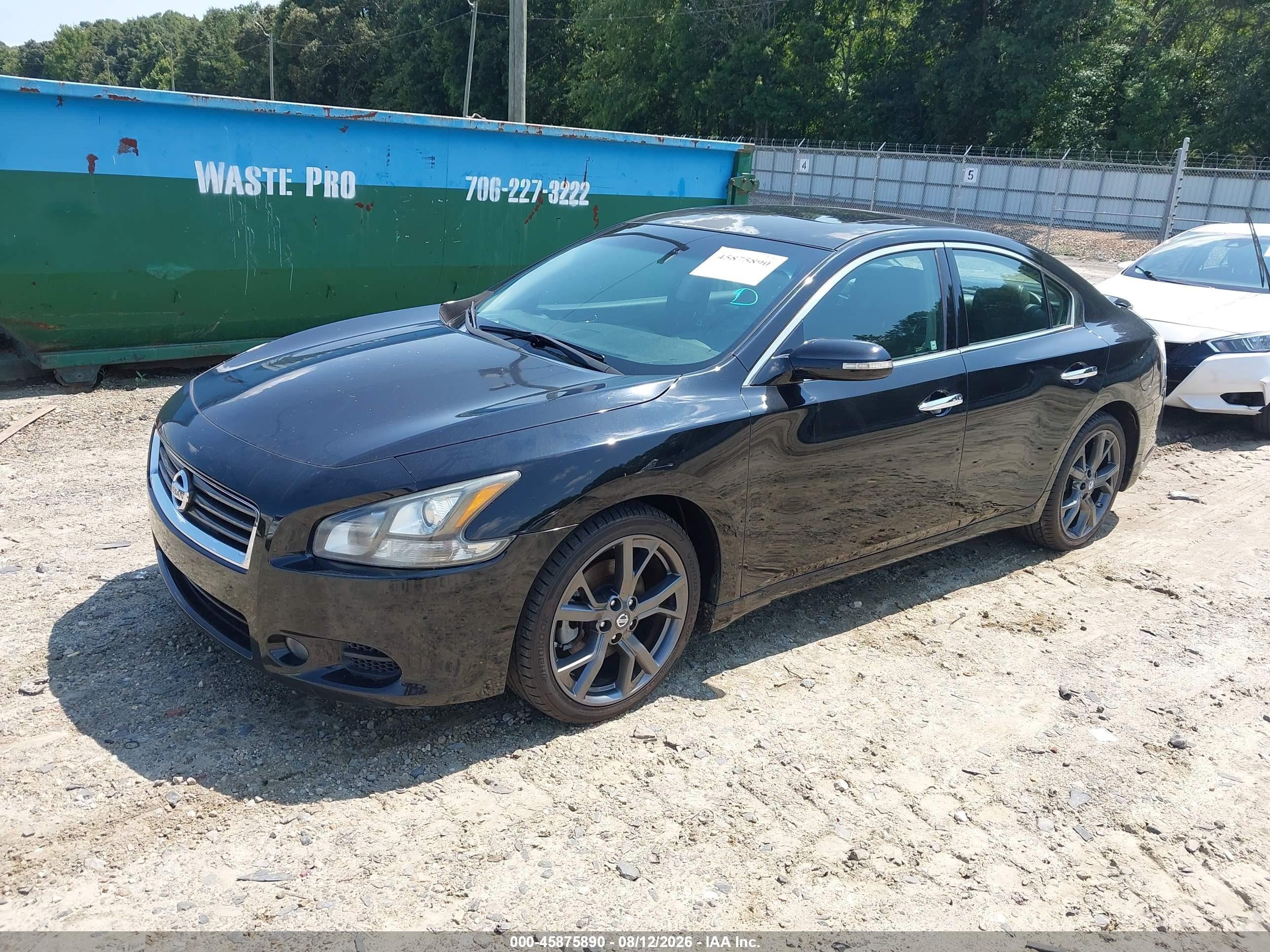 2014 Nissan Maxima 3.5 Sv Black vin: 1N4AA5AP1EC906809