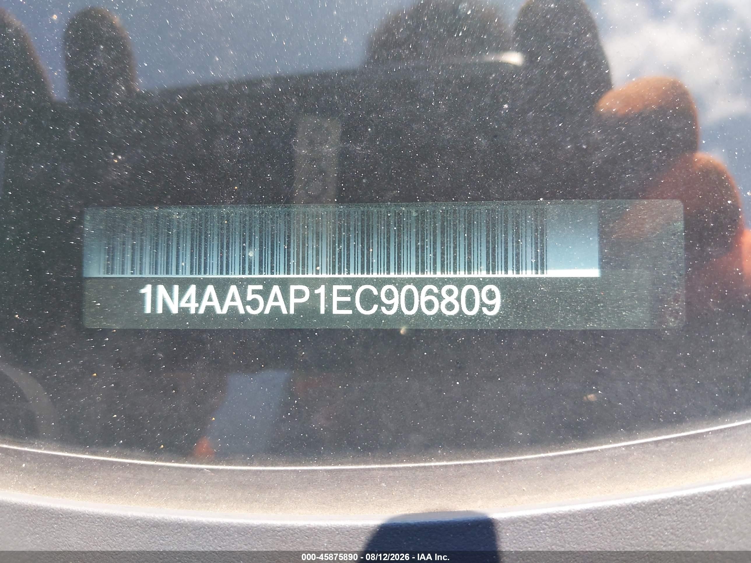 2014 Nissan Maxima 3.5 Sv Black vin: 1N4AA5AP1EC906809