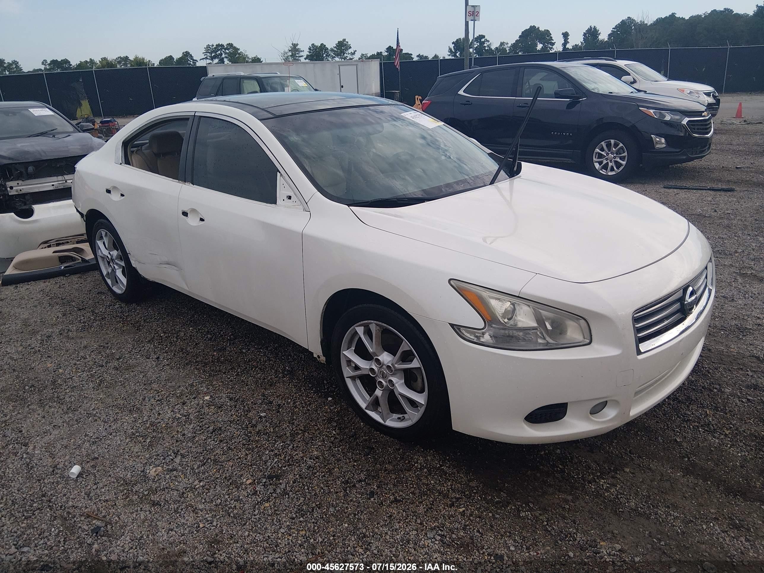 2014 Nissan Maxima 3.5 Sv White vin: 1N4AA5AP1EC910682