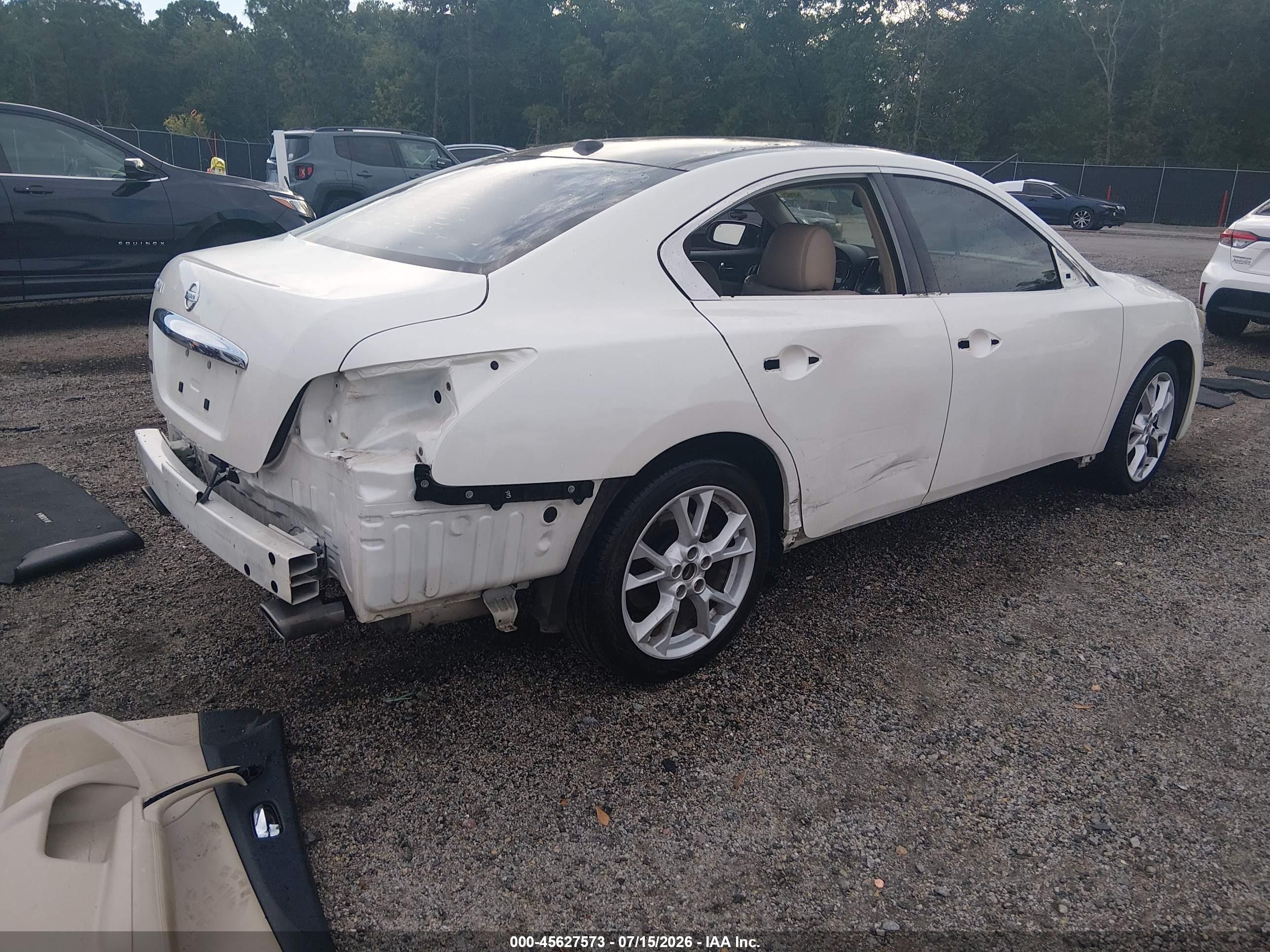 2014 Nissan Maxima 3.5 Sv White vin: 1N4AA5AP1EC910682