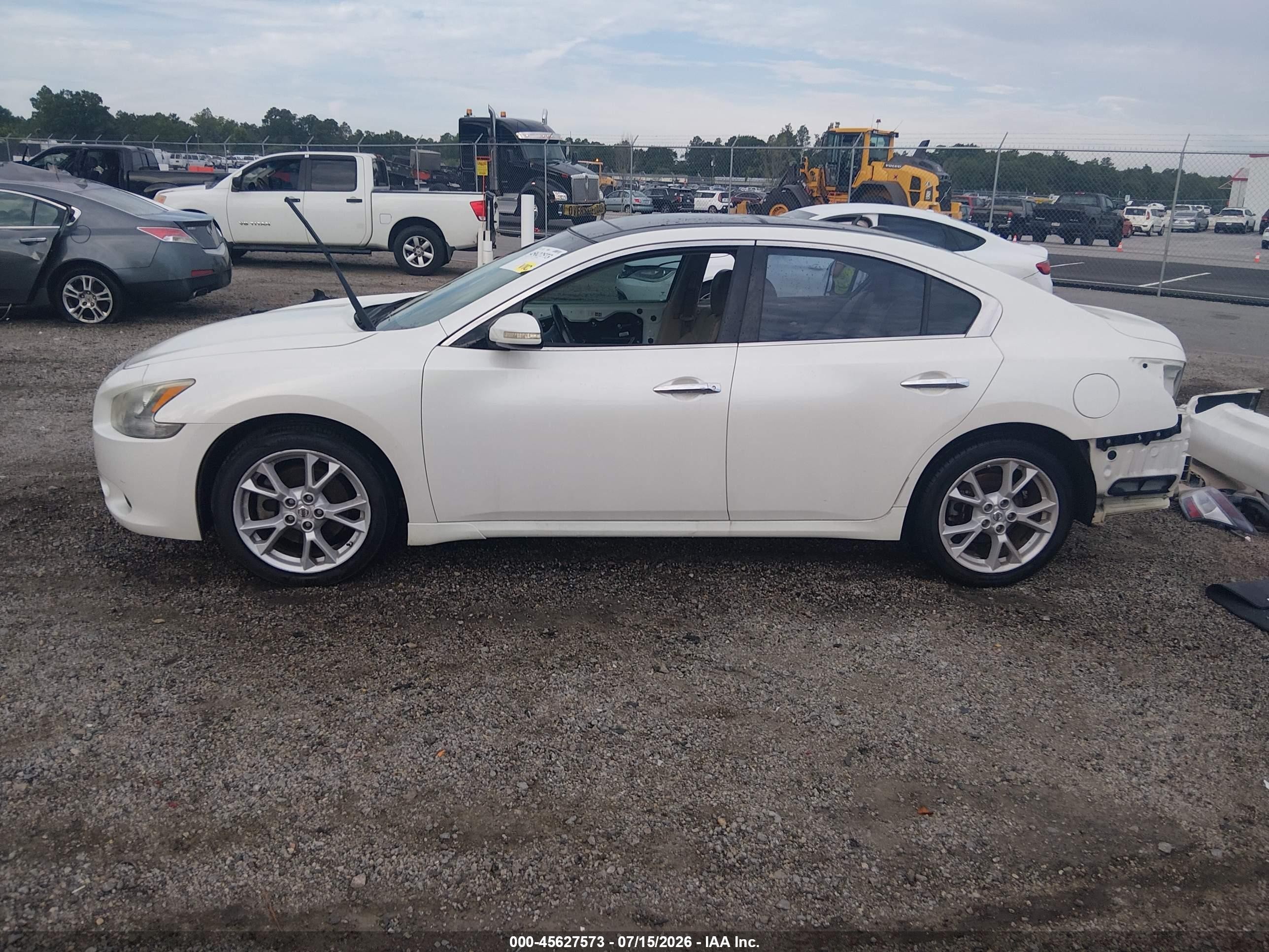 2014 Nissan Maxima 3.5 Sv White vin: 1N4AA5AP1EC910682