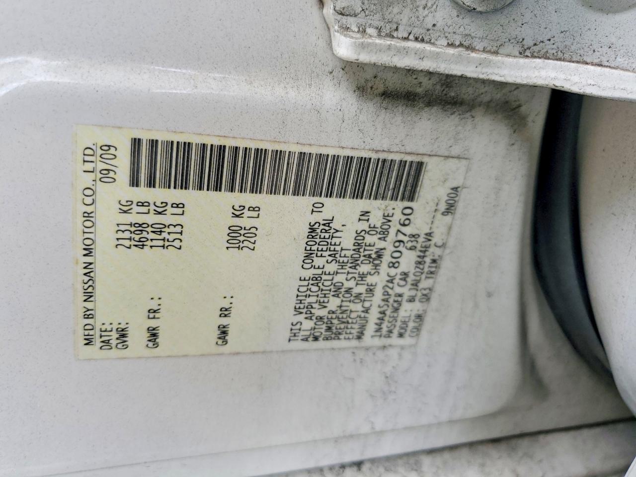 2010 Nissan Maxima 3.5 S White vin: 1N4AA5AP2AC809760