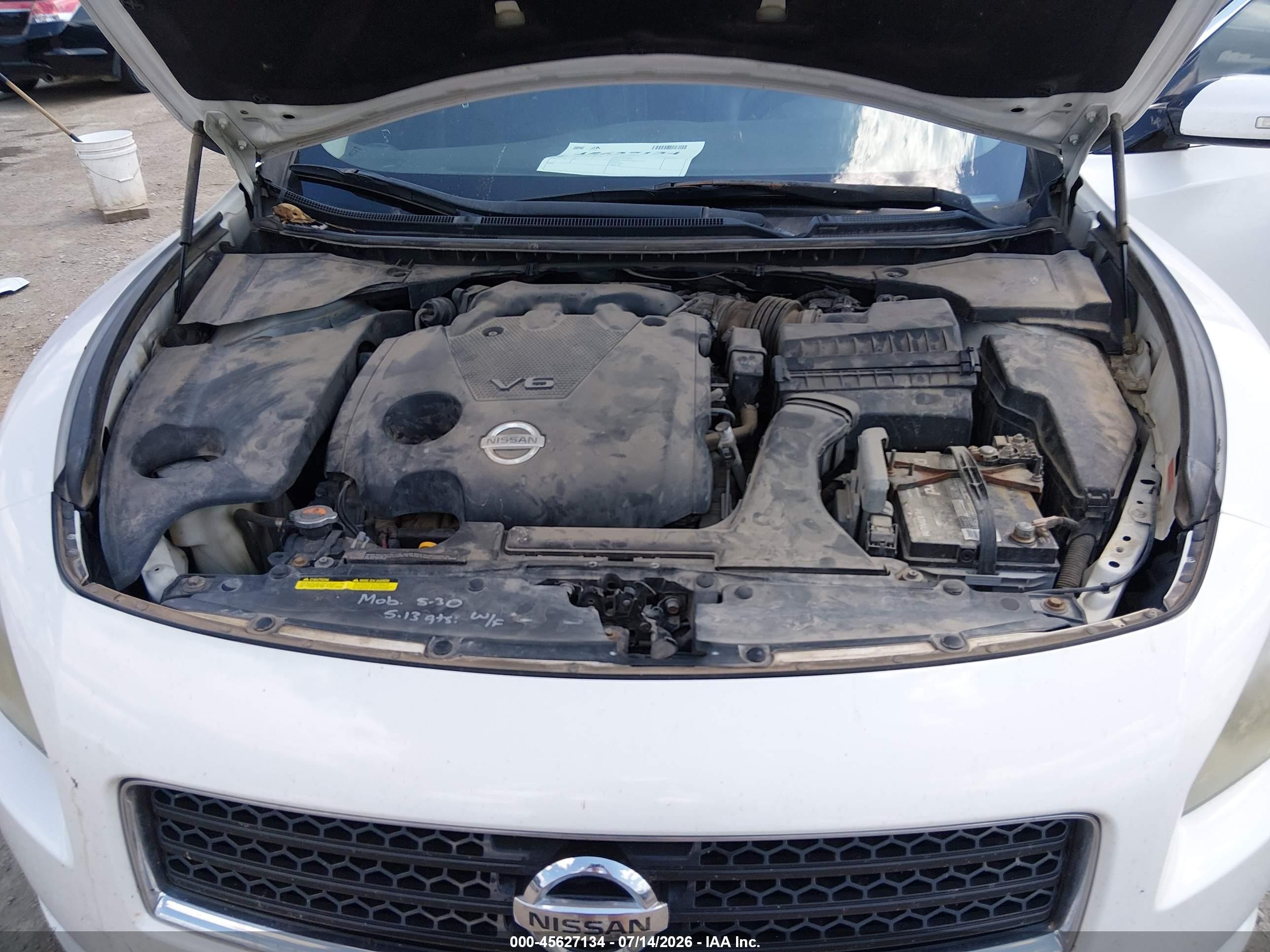 2011 Nissan Maxima 3.5 Sv Белый vin: 1N4AA5AP2BC808366