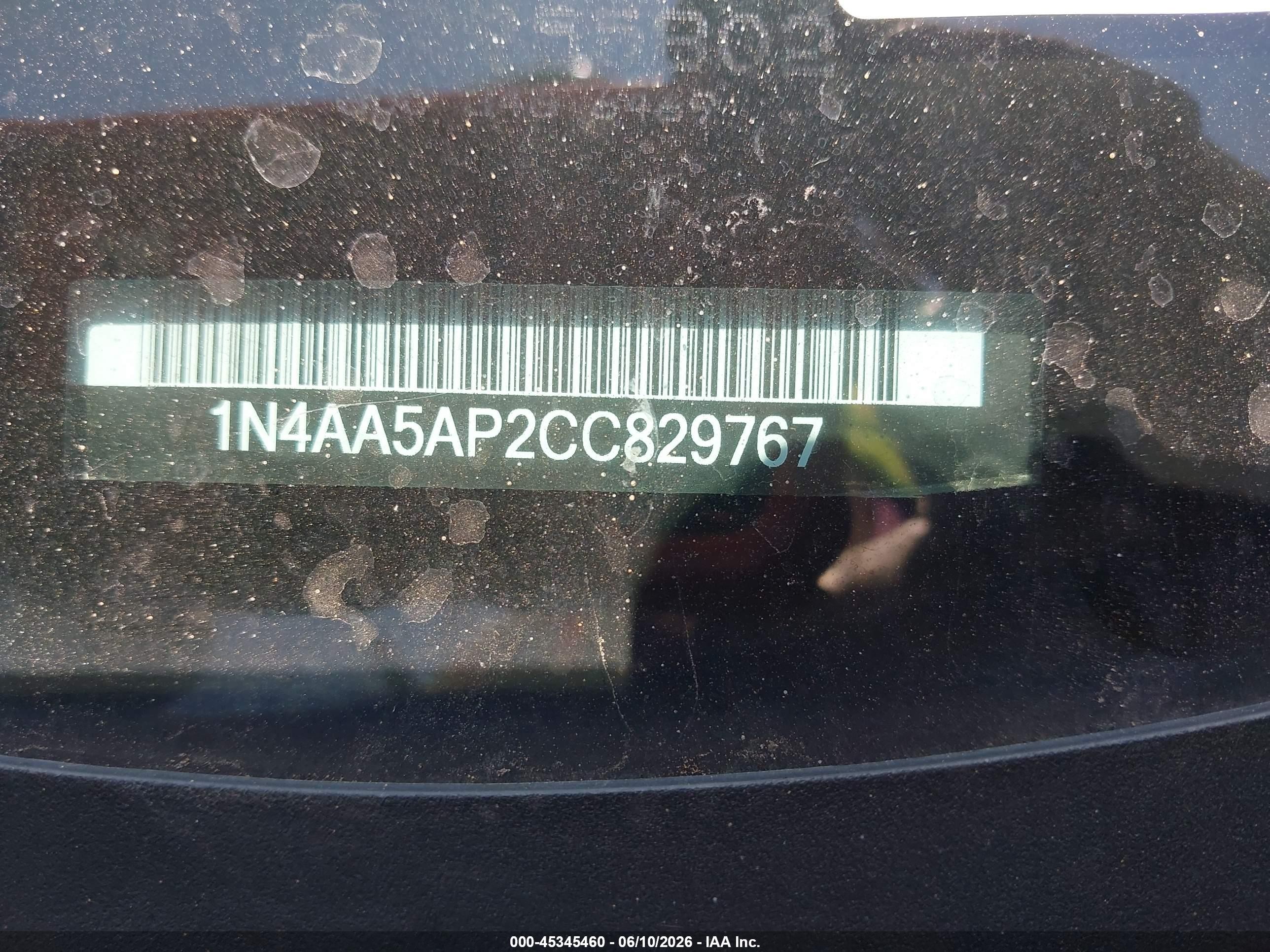 2012 Nissan Maxima 3.5 Sv Black vin: 1N4AA5AP2CC829767