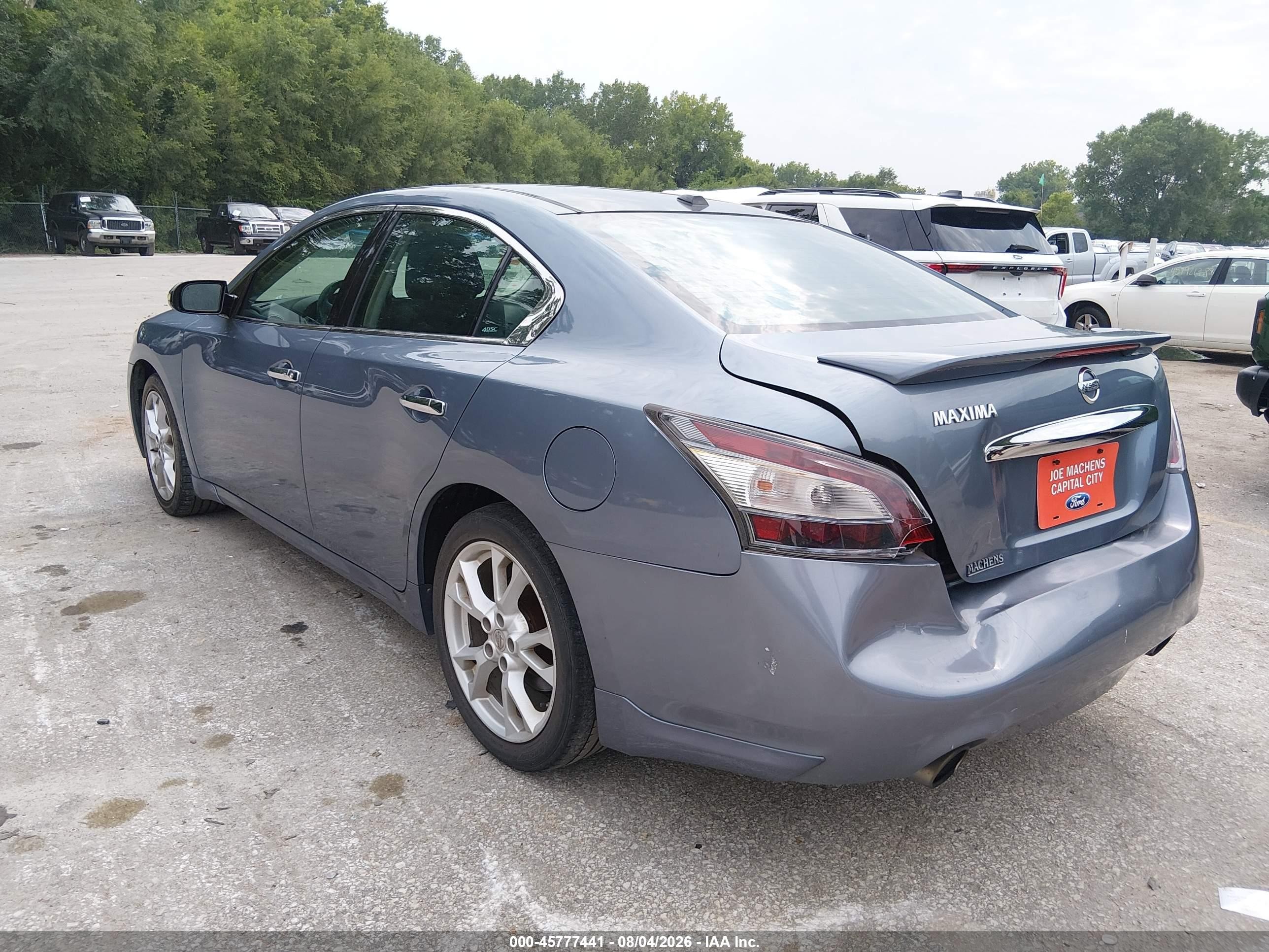 2012 Nissan Maxima 3.5 Sv Blue vin: 1N4AA5AP2CC834810