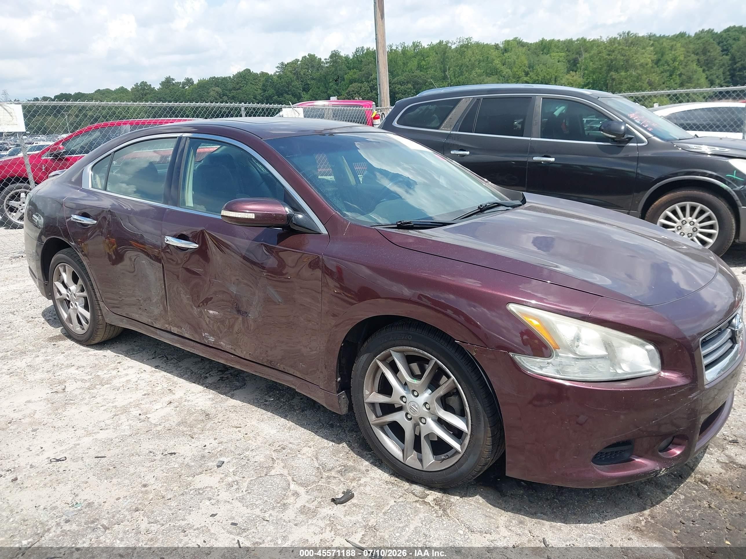 2014 Nissan Maxima 3.5 Sv Maroon vin: 1N4AA5AP2EC470472
