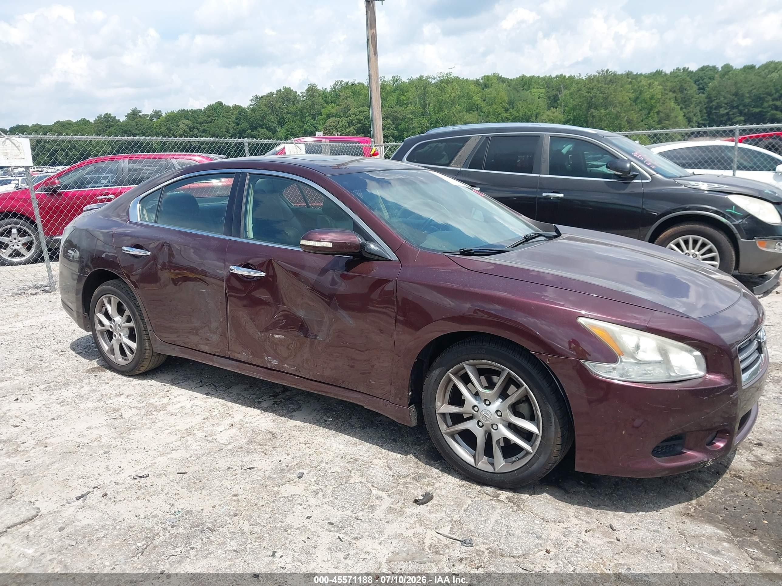 2014 Nissan Maxima 3.5 Sv Maroon vin: 1N4AA5AP2EC470472