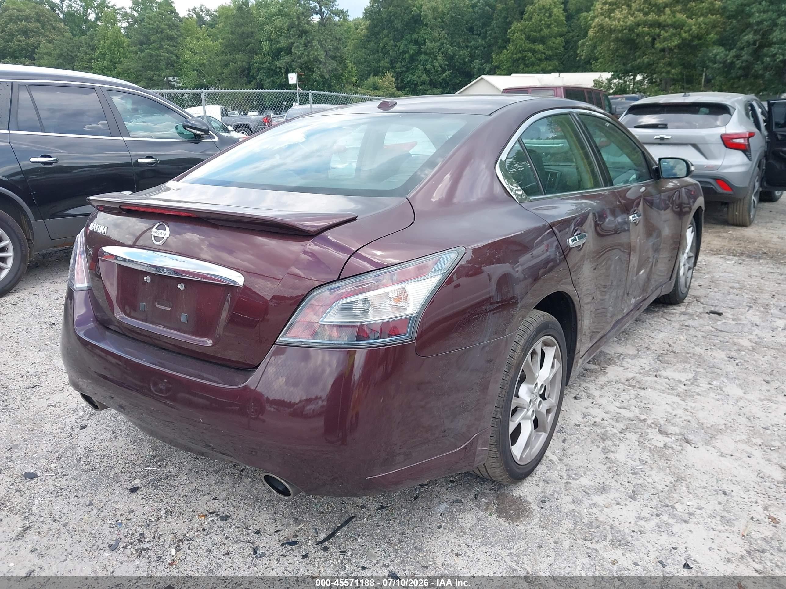 2014 Nissan Maxima 3.5 Sv Maroon vin: 1N4AA5AP2EC470472