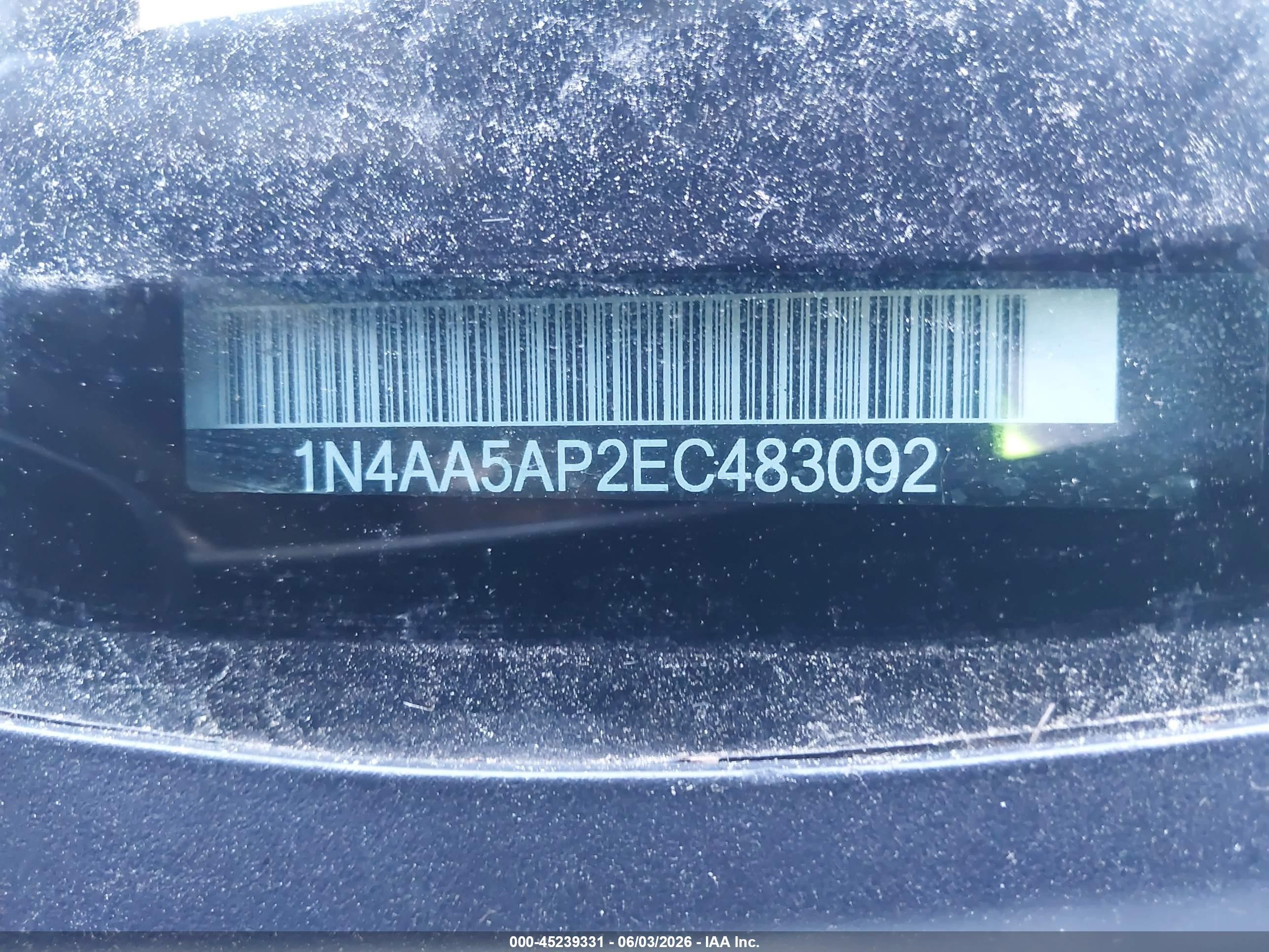 2014 Nissan Maxima 3.5 Sv Gray vin: 1N4AA5AP2EC483092