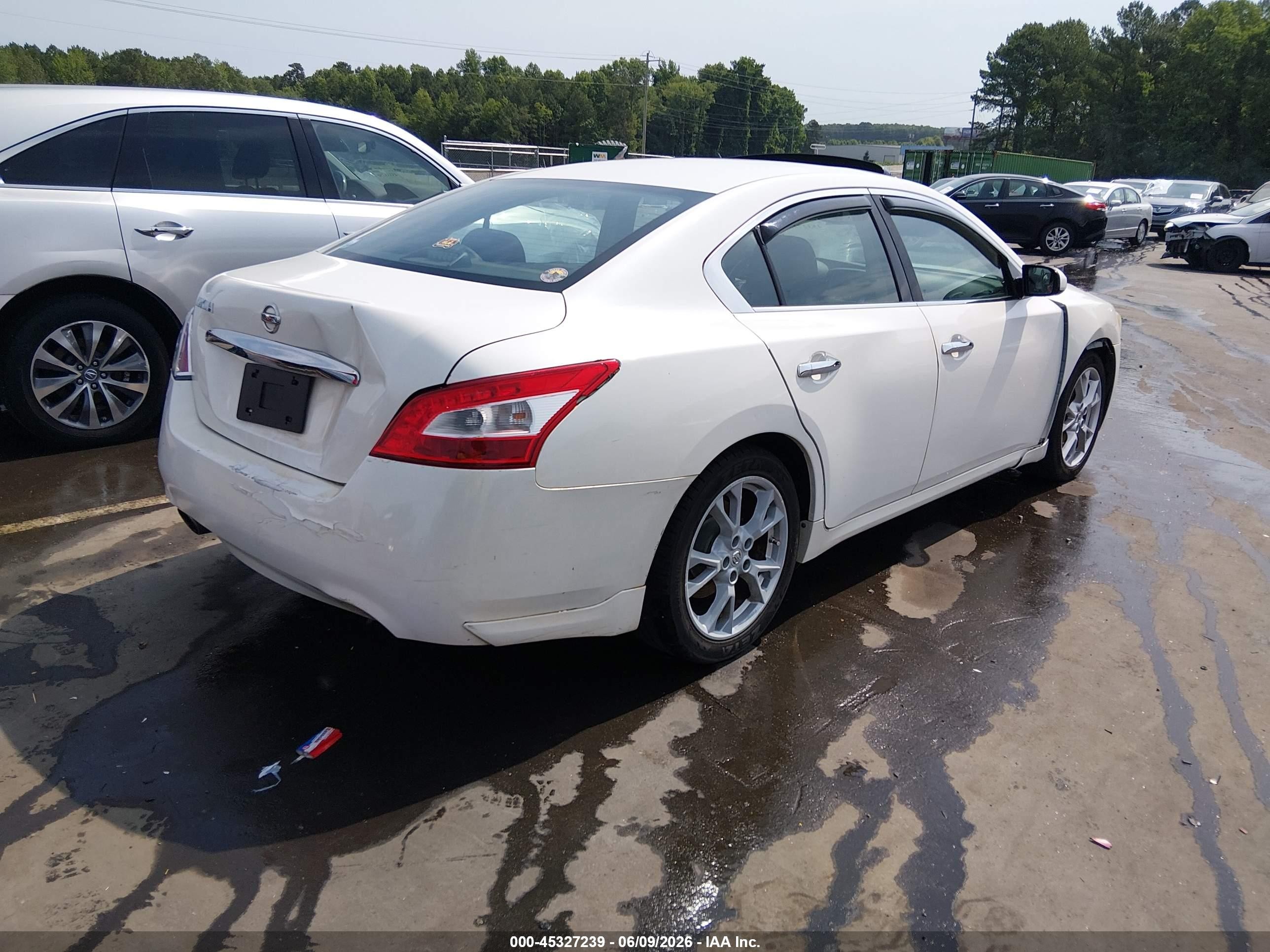 2012 Nissan Maxima 3.5 S White vin: 1N4AA5AP3CC806871