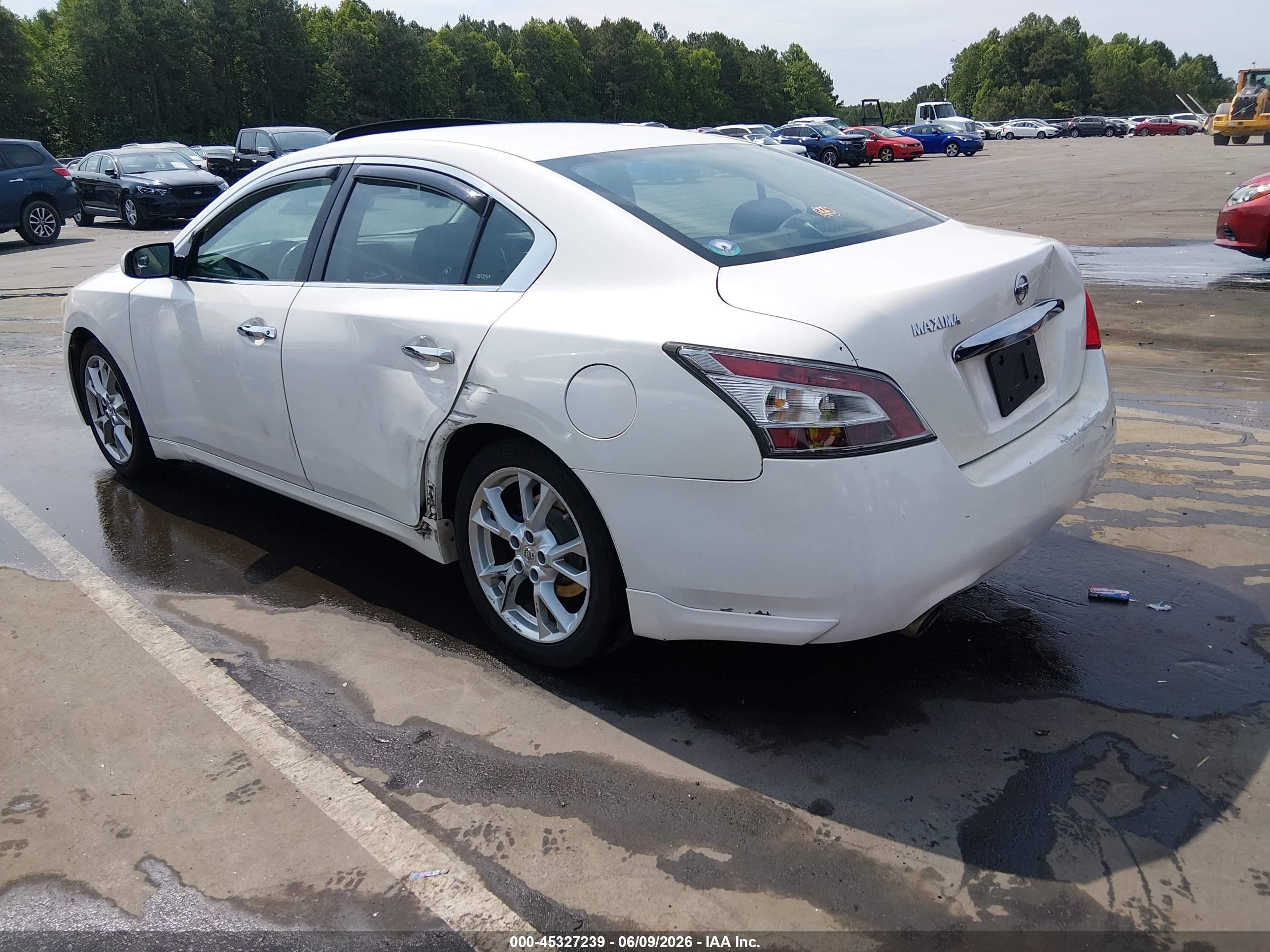 2012 Nissan Maxima 3.5 S White vin: 1N4AA5AP3CC806871