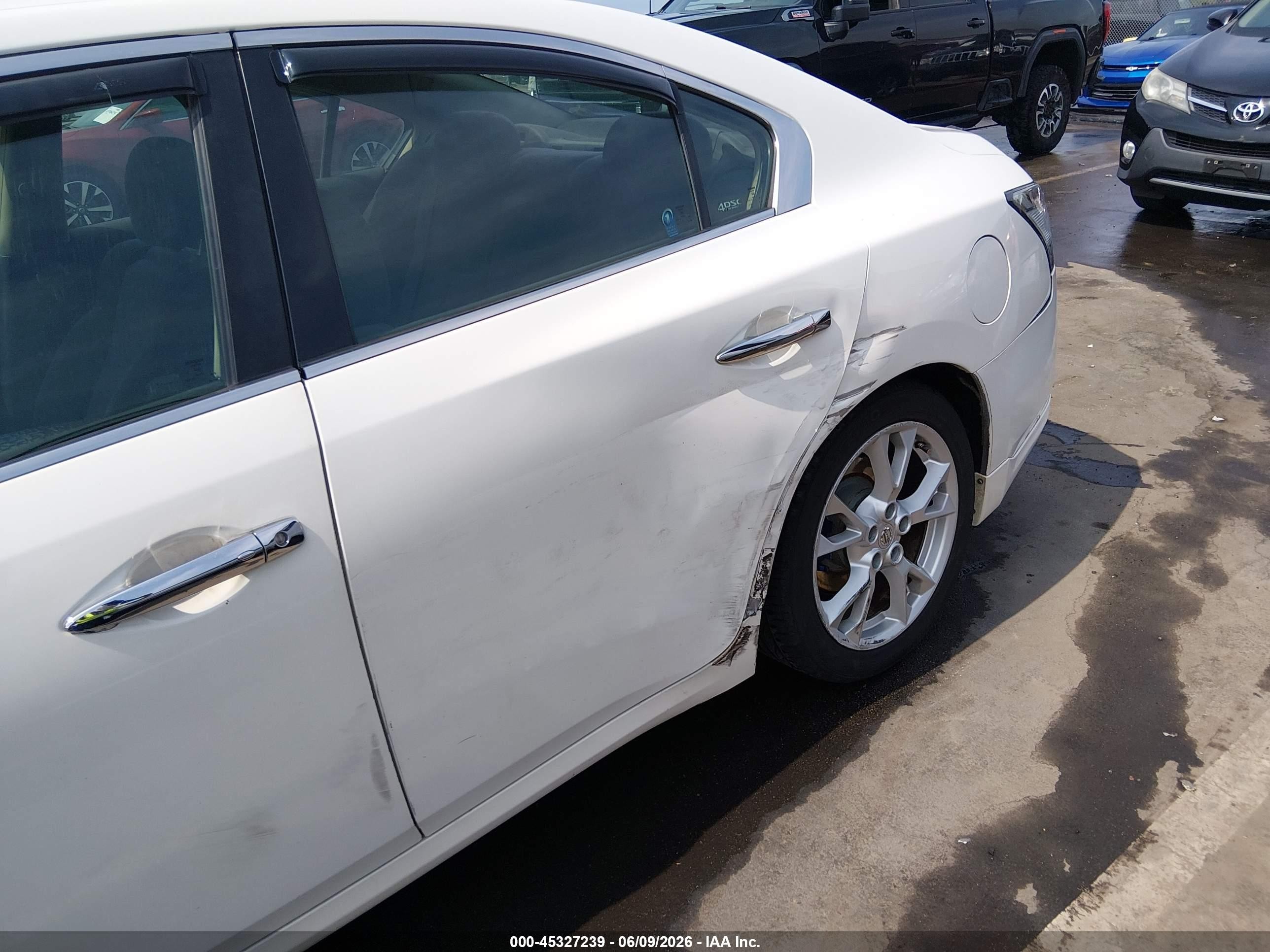 2012 Nissan Maxima 3.5 S White vin: 1N4AA5AP3CC806871