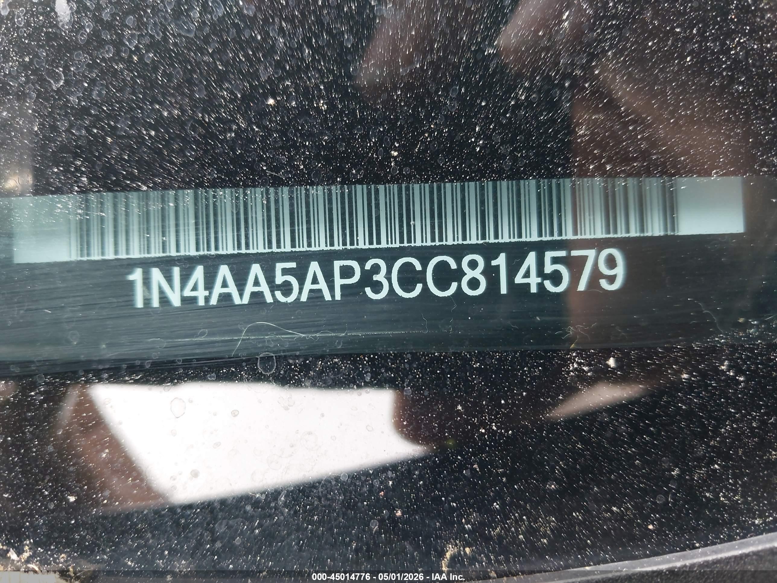 2012 Nissan Maxima 3.5 S Черный vin: 1N4AA5AP3CC814579