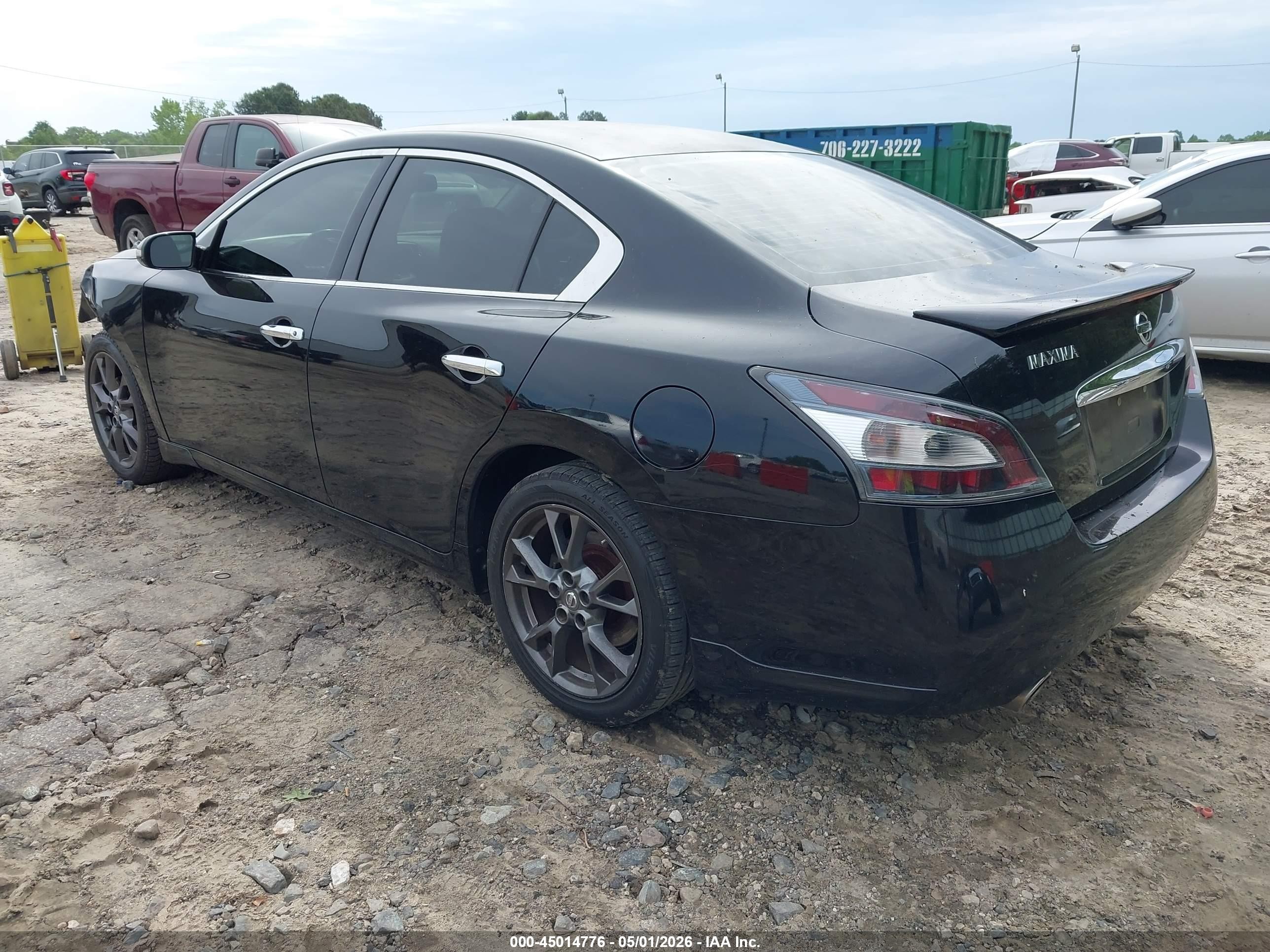 2012 Nissan Maxima 3.5 S Черный vin: 1N4AA5AP3CC814579