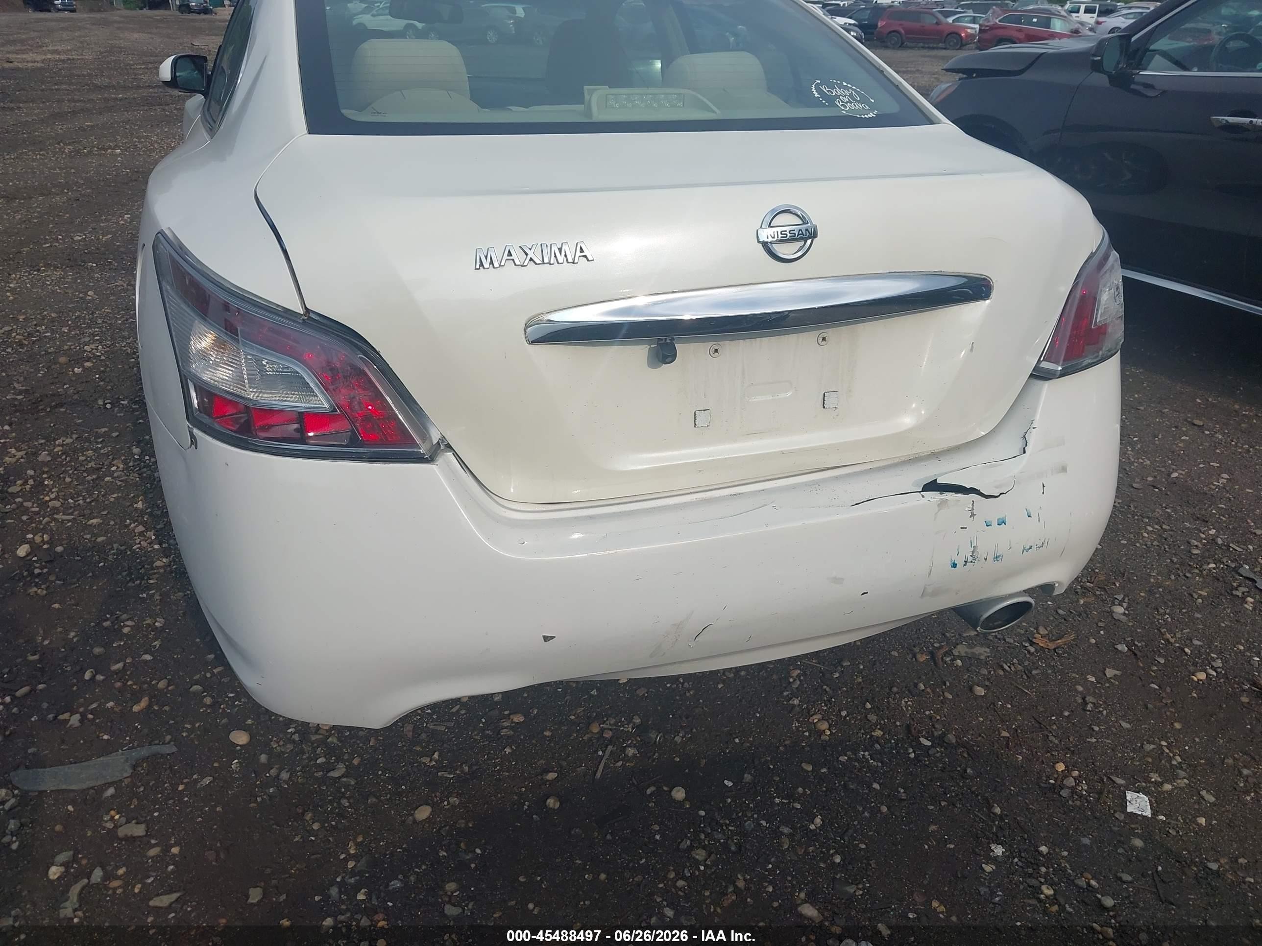 2013 Nissan Maxima 3.5 S White vin: 1N4AA5AP3DC819735