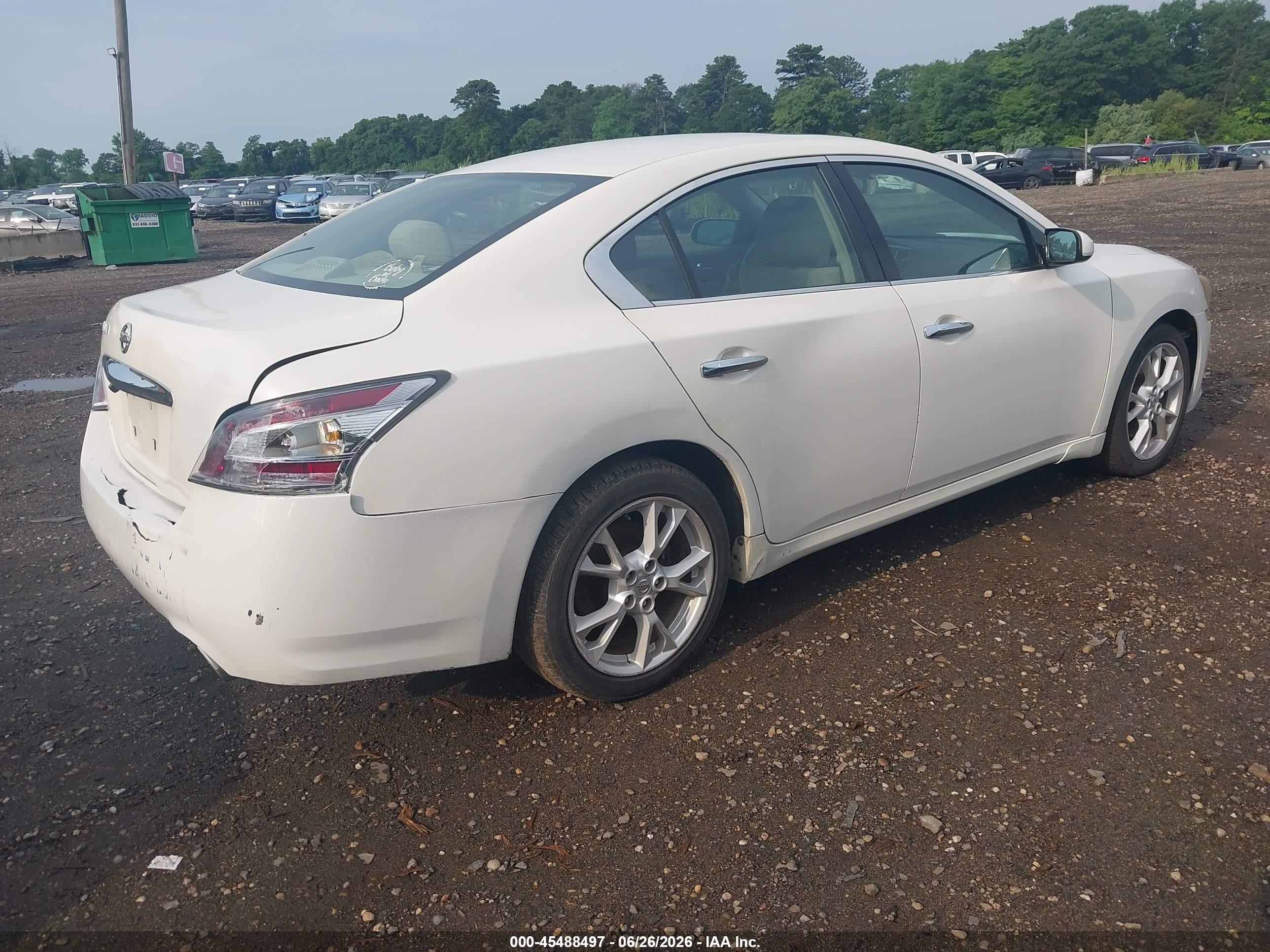 2013 Nissan Maxima 3.5 S White vin: 1N4AA5AP3DC819735