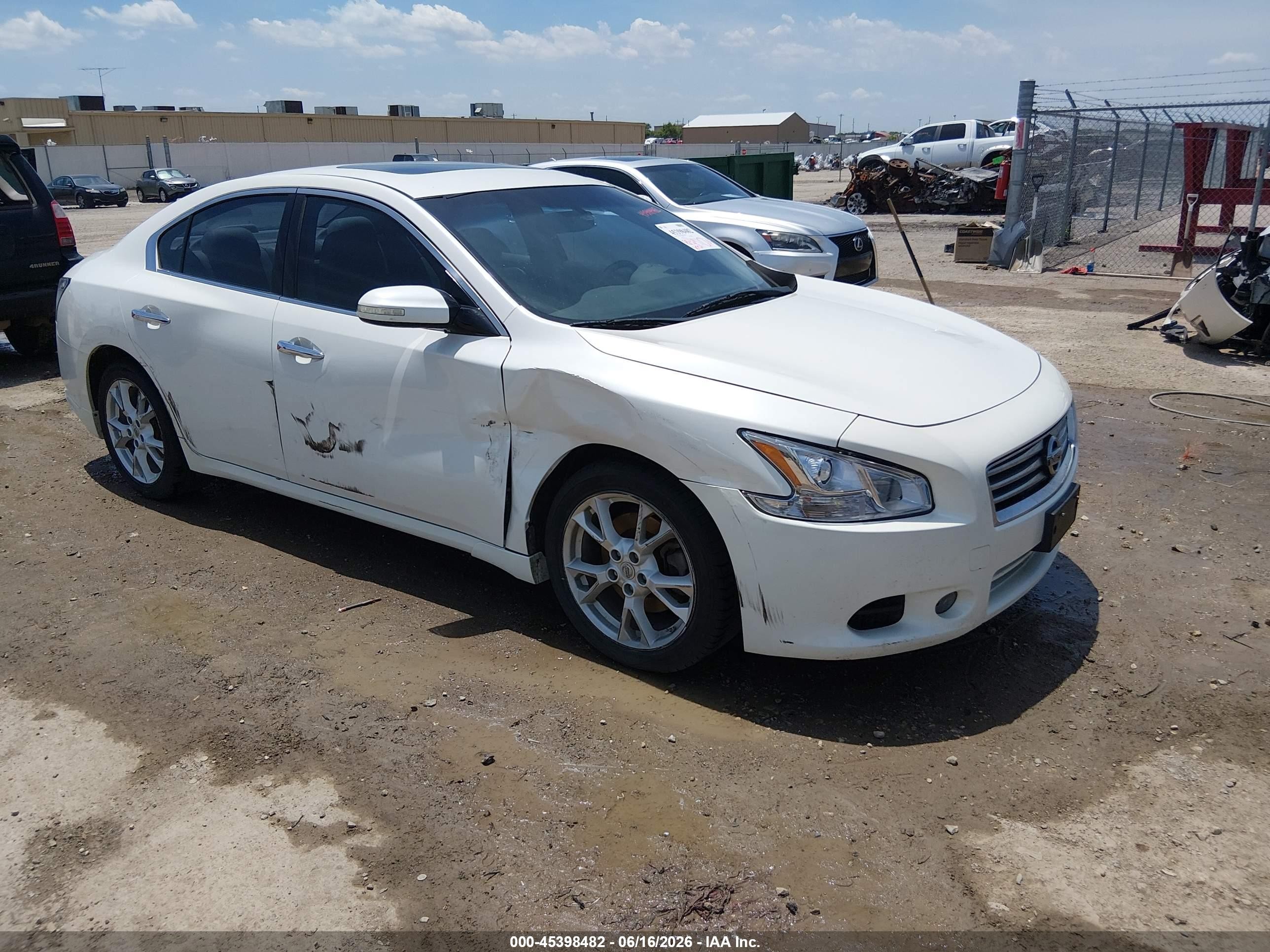 2013 Nissan Maxima 3.5 Sv White vin: 1N4AA5AP3DC836664