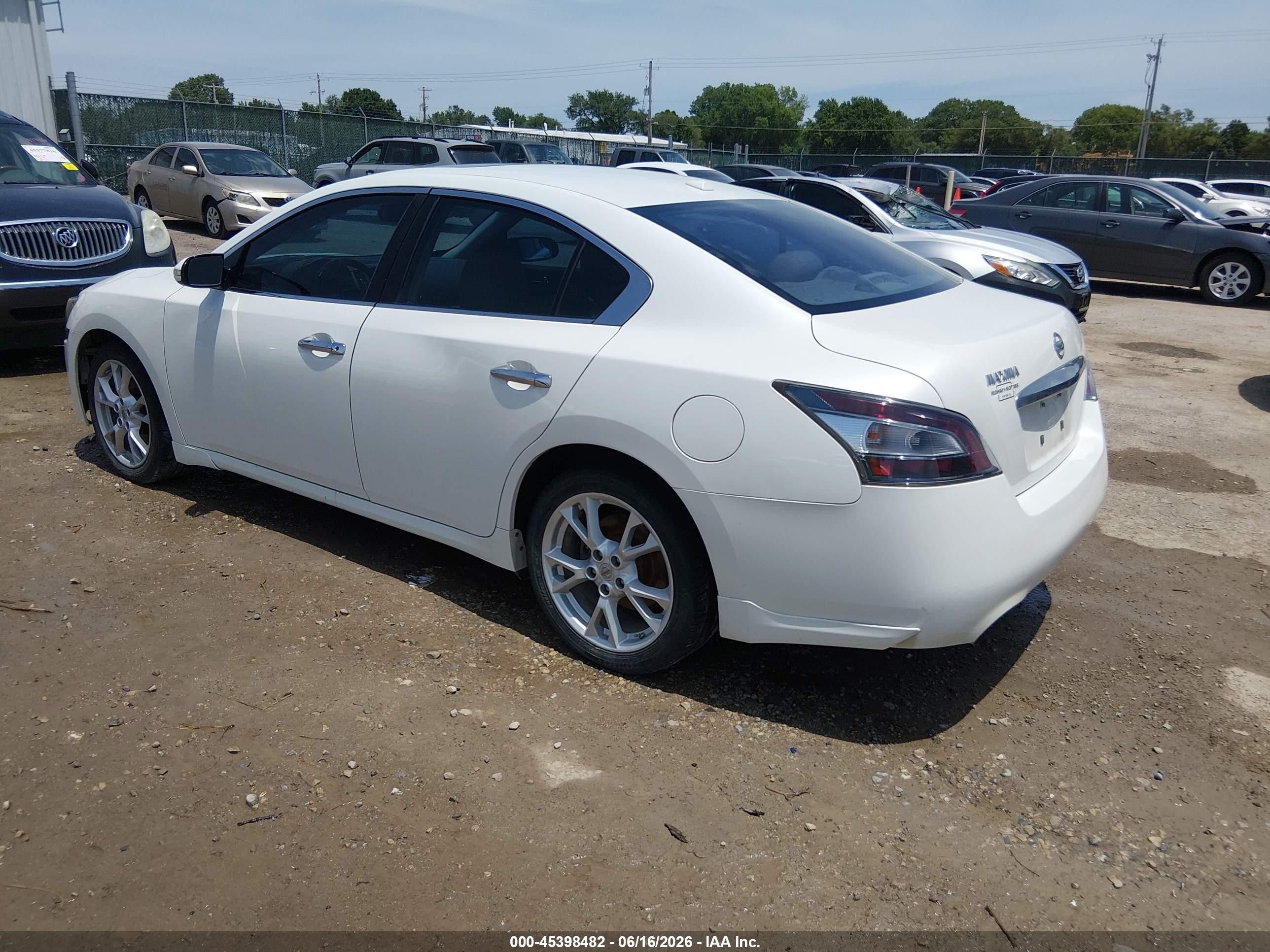 2013 Nissan Maxima 3.5 Sv White vin: 1N4AA5AP3DC836664