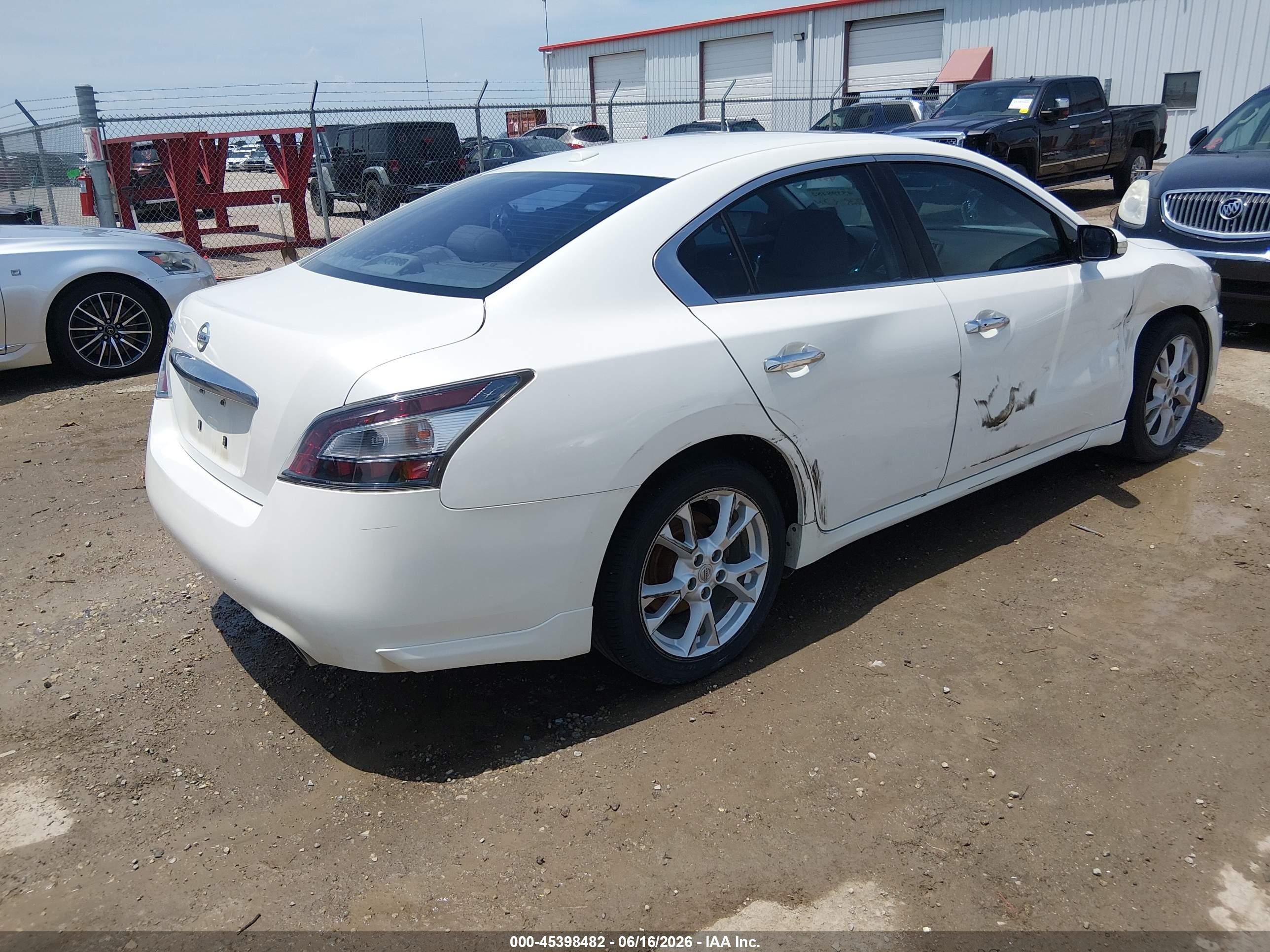 2013 Nissan Maxima 3.5 Sv White vin: 1N4AA5AP3DC836664