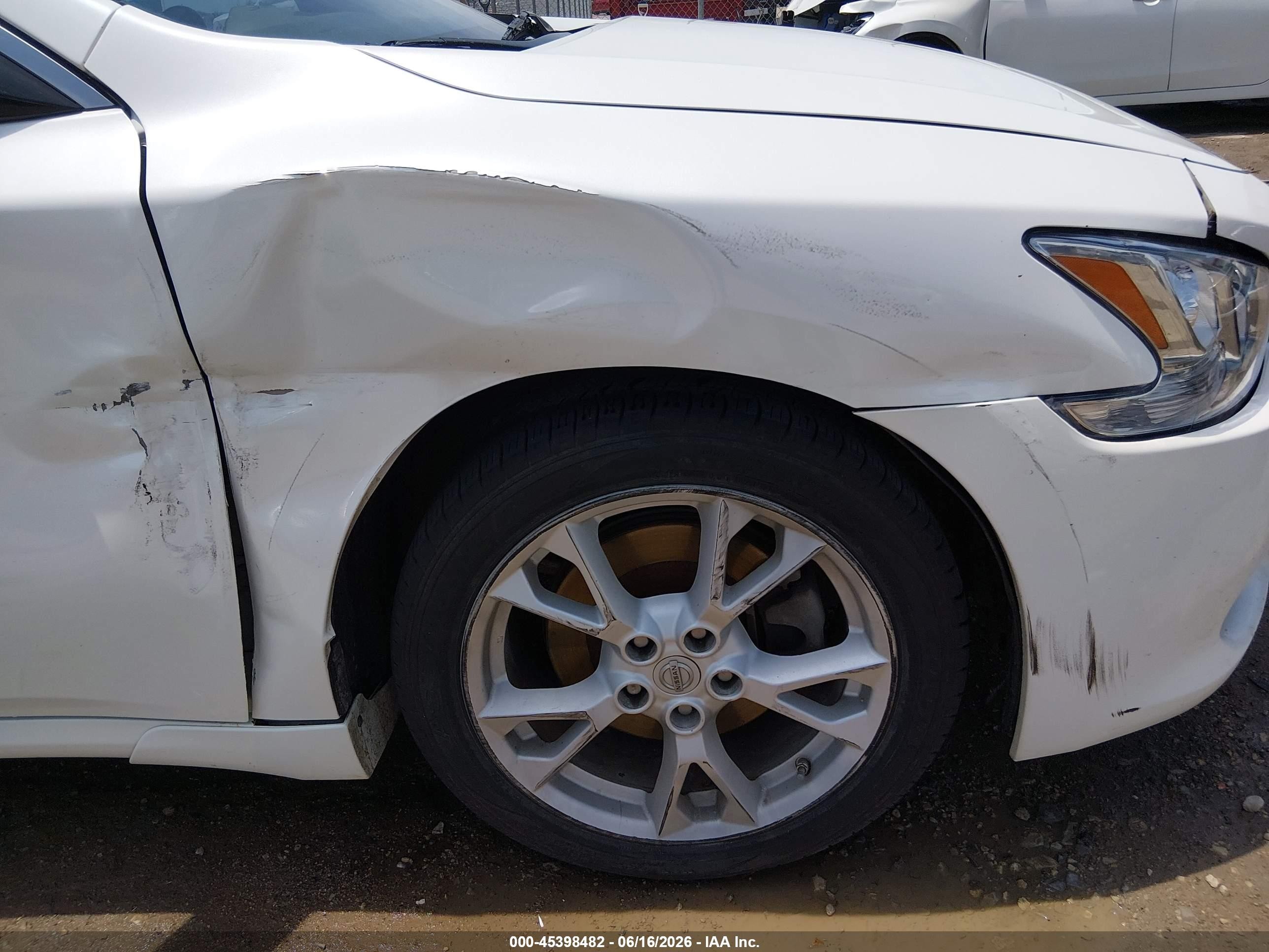 2013 Nissan Maxima 3.5 Sv White vin: 1N4AA5AP3DC836664