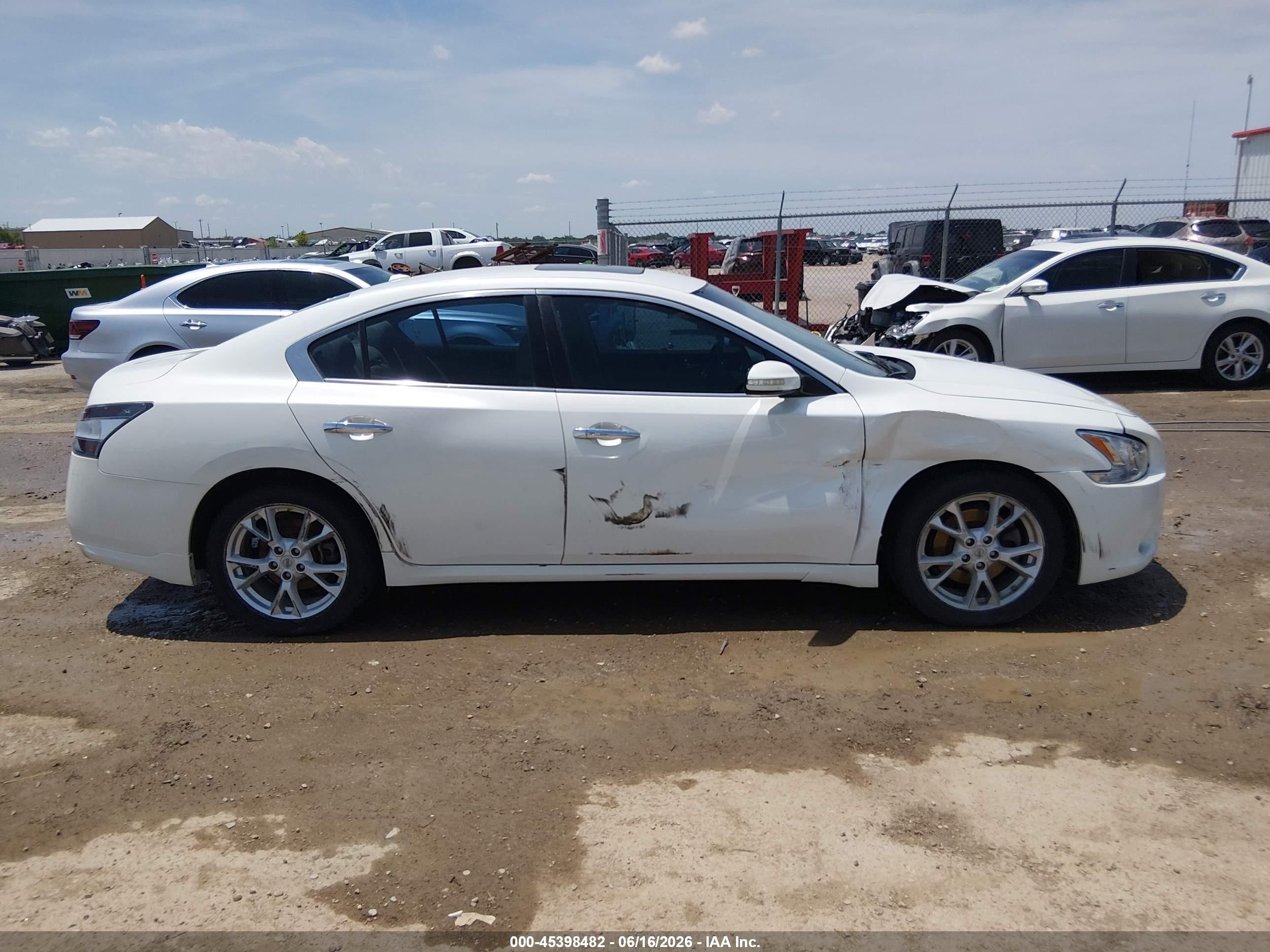 2013 Nissan Maxima 3.5 Sv White vin: 1N4AA5AP3DC836664