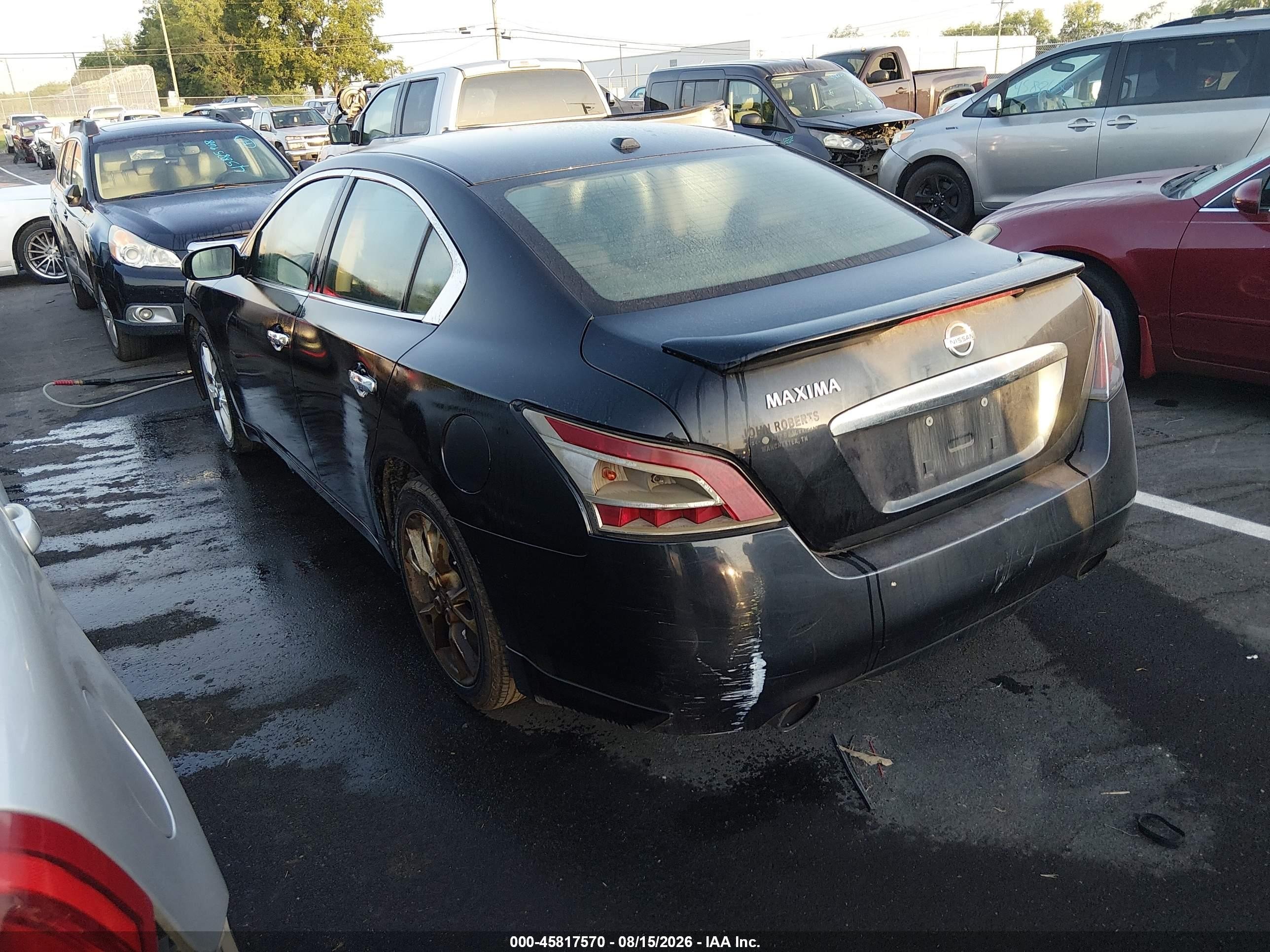2014 Nissan Maxima 3.5 Sv Черный vin: 1N4AA5AP3EC443135