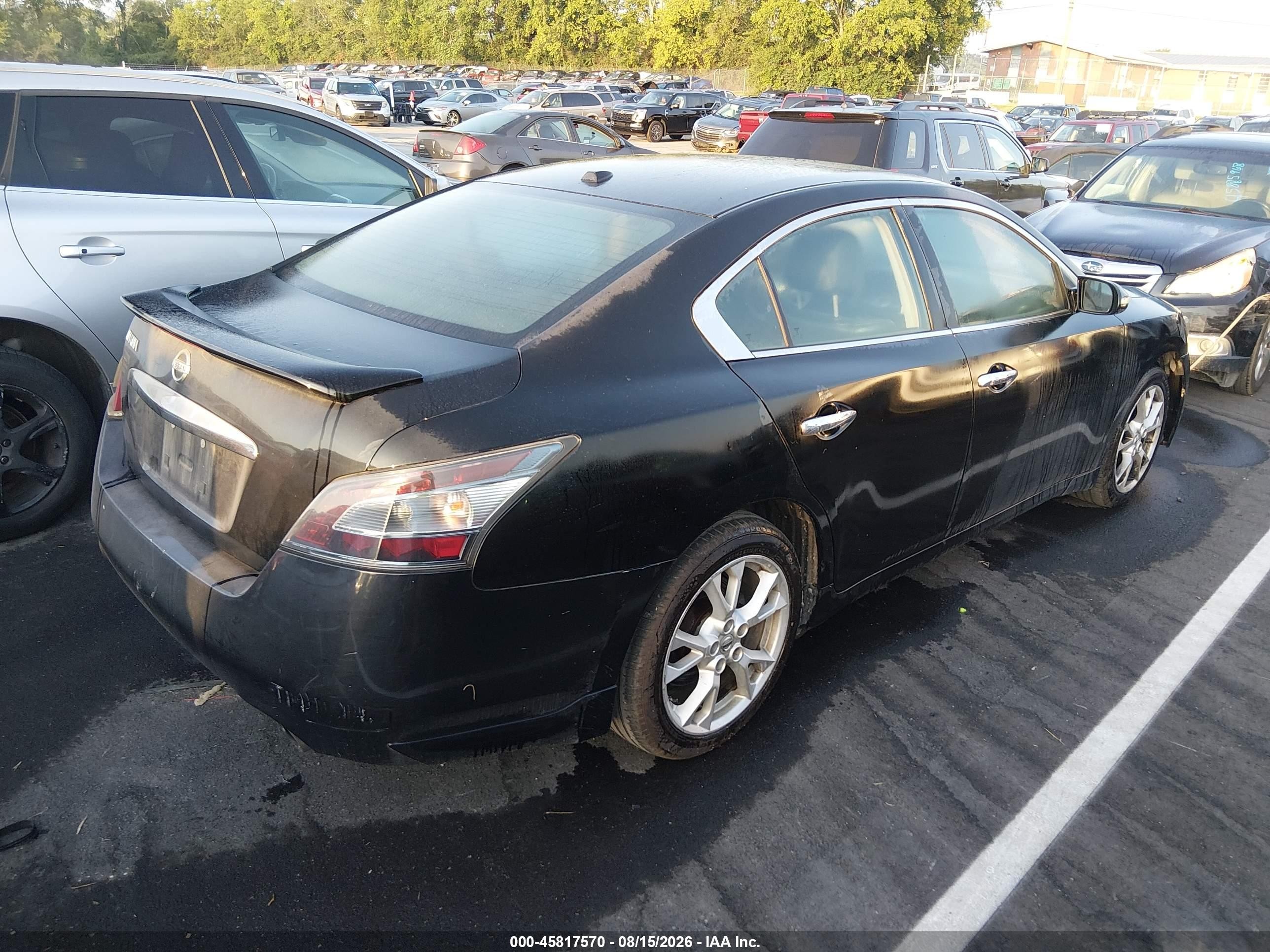 2014 Nissan Maxima 3.5 Sv Черный vin: 1N4AA5AP3EC443135