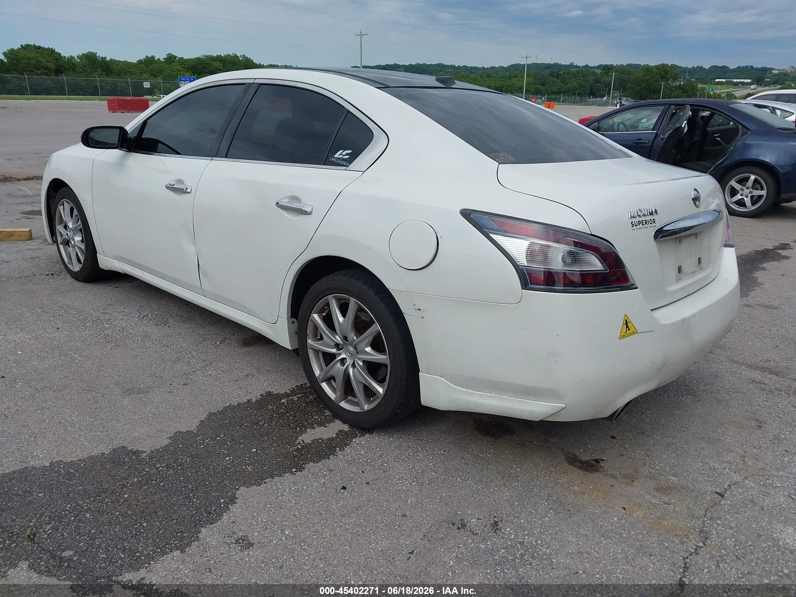 2014 Nissan Maxima 3.5 Sv White vin: 1N4AA5AP3EC449470
