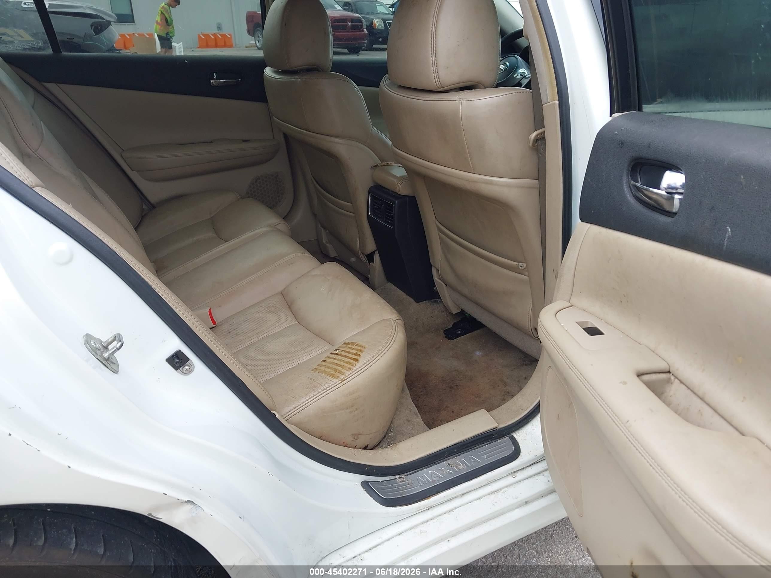 2014 Nissan Maxima 3.5 Sv White vin: 1N4AA5AP3EC449470