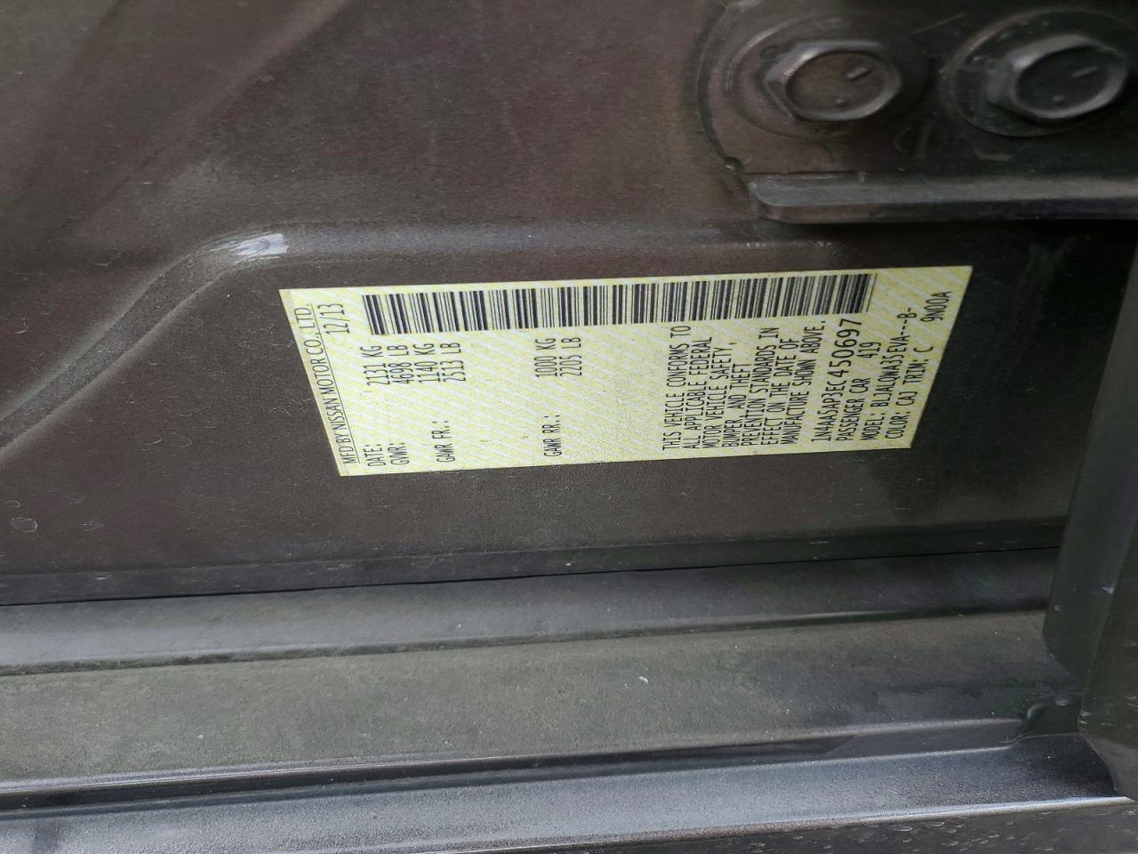 2014 Nissan Maxima 3.5 S Brown vin: 1N4AA5AP3EC450697