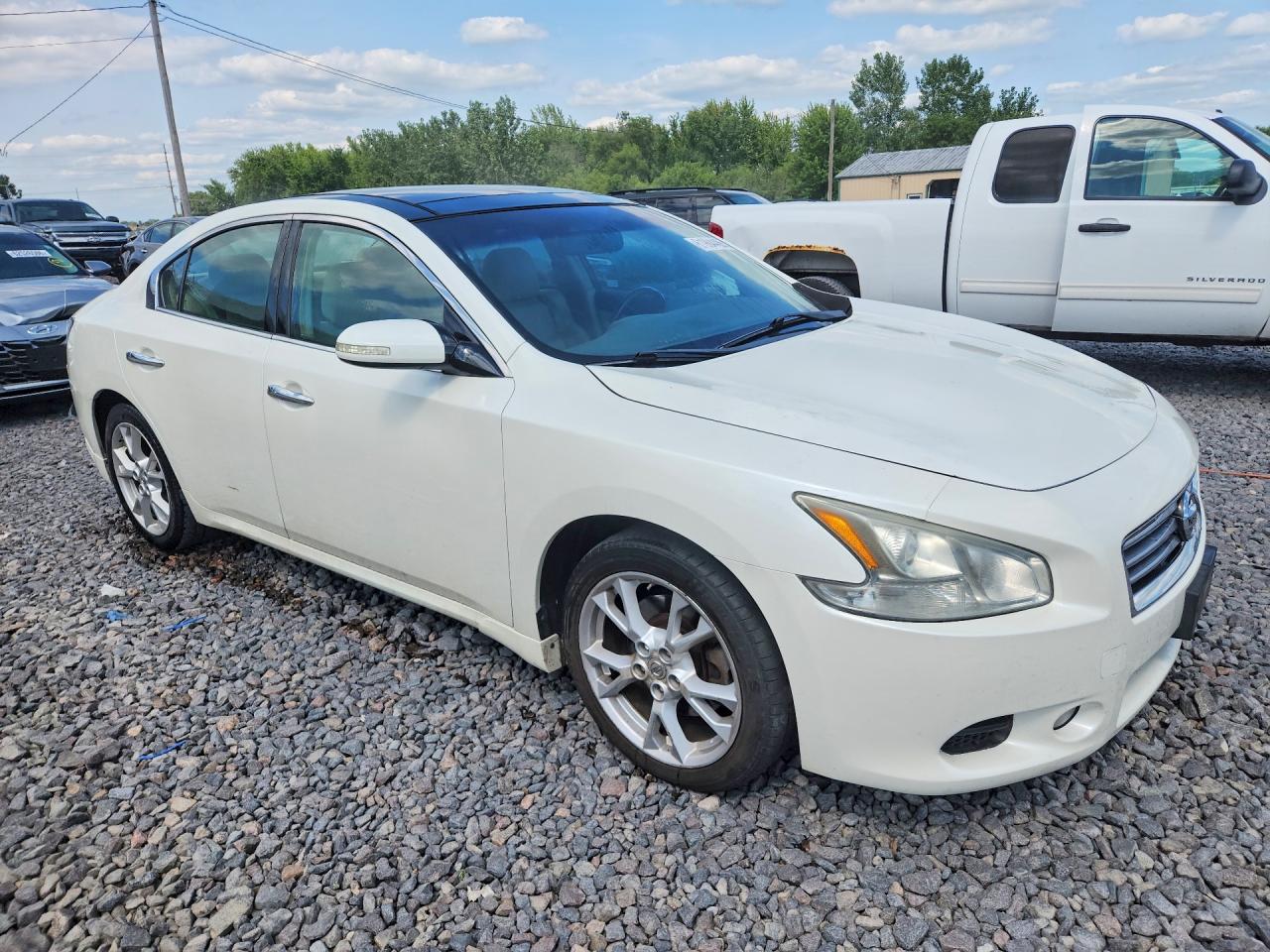 2014 Nissan Maxima 3.5 Sv White vin: 1N4AA5AP3EC473770