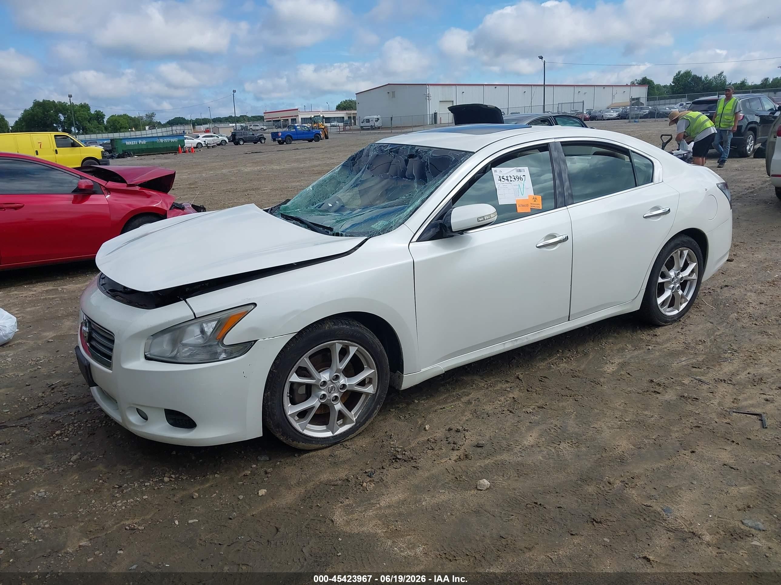 2014 Nissan Maxima 3.5 Sv White vin: 1N4AA5AP3EC476863