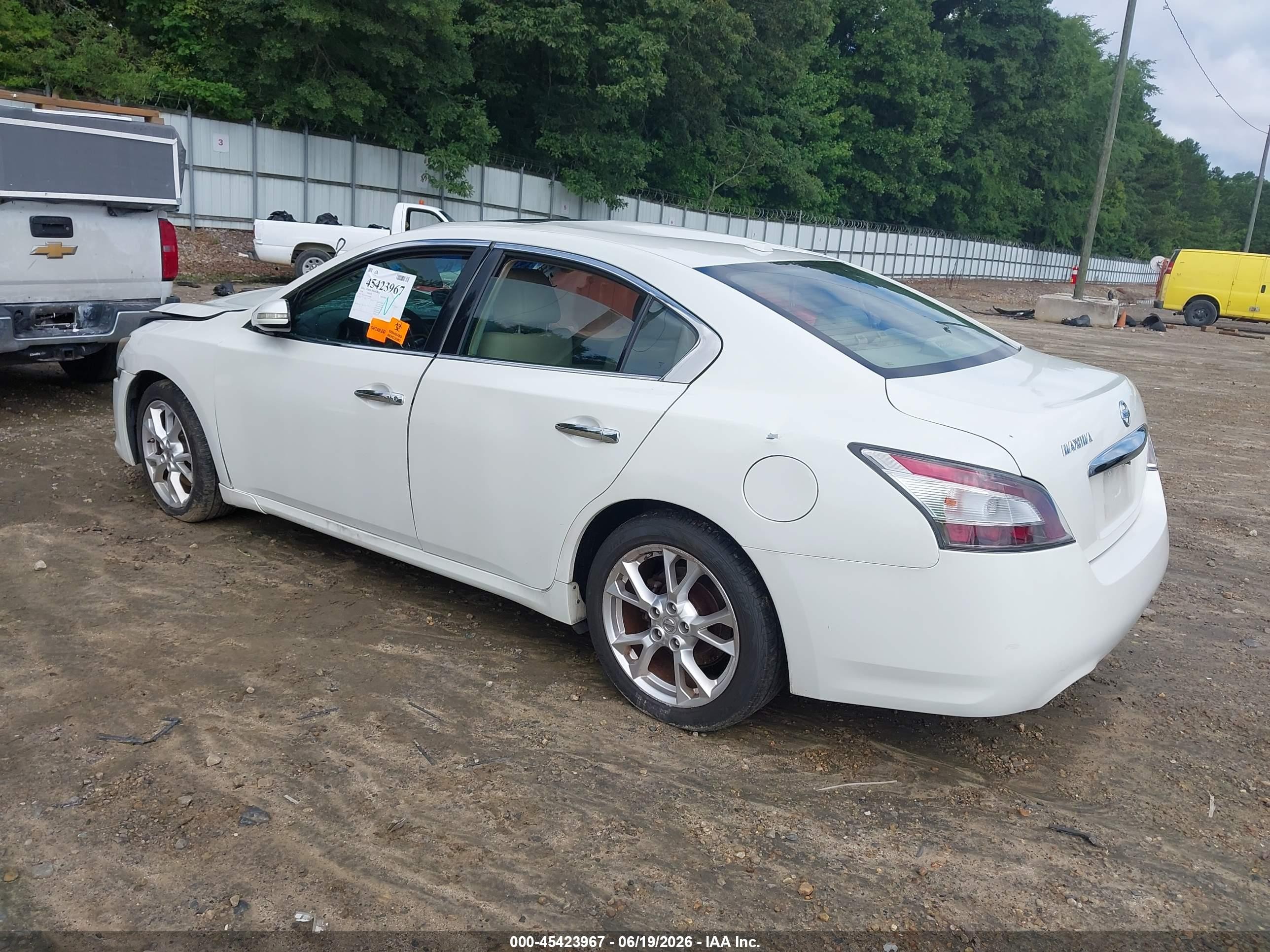 2014 Nissan Maxima 3.5 Sv White vin: 1N4AA5AP3EC476863