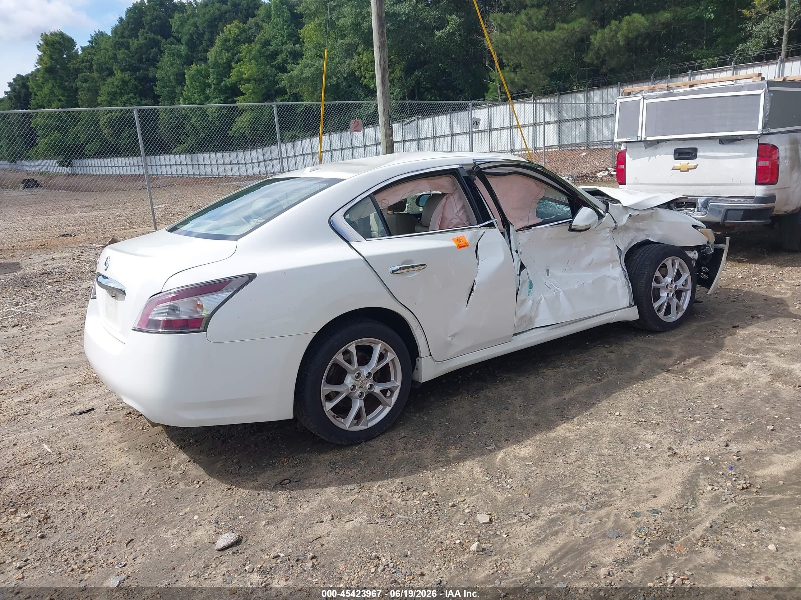 2014 Nissan Maxima 3.5 Sv White vin: 1N4AA5AP3EC476863