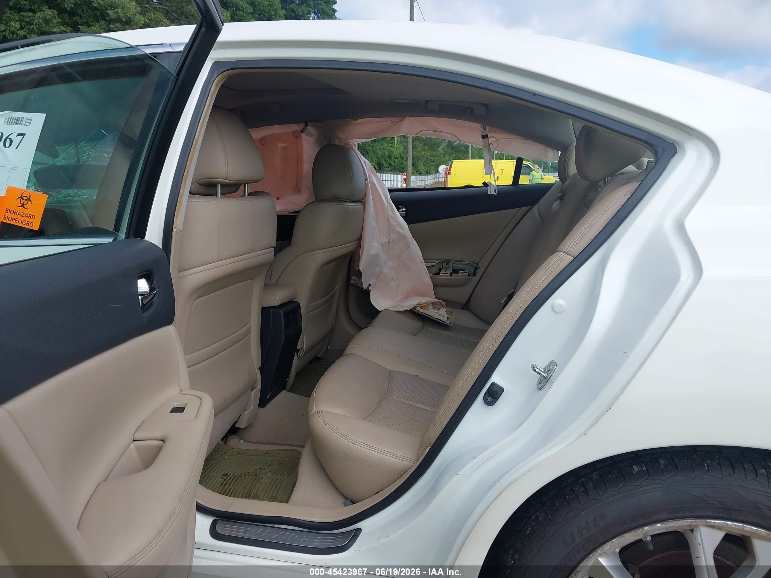 2014 Nissan Maxima 3.5 Sv White vin: 1N4AA5AP3EC476863
