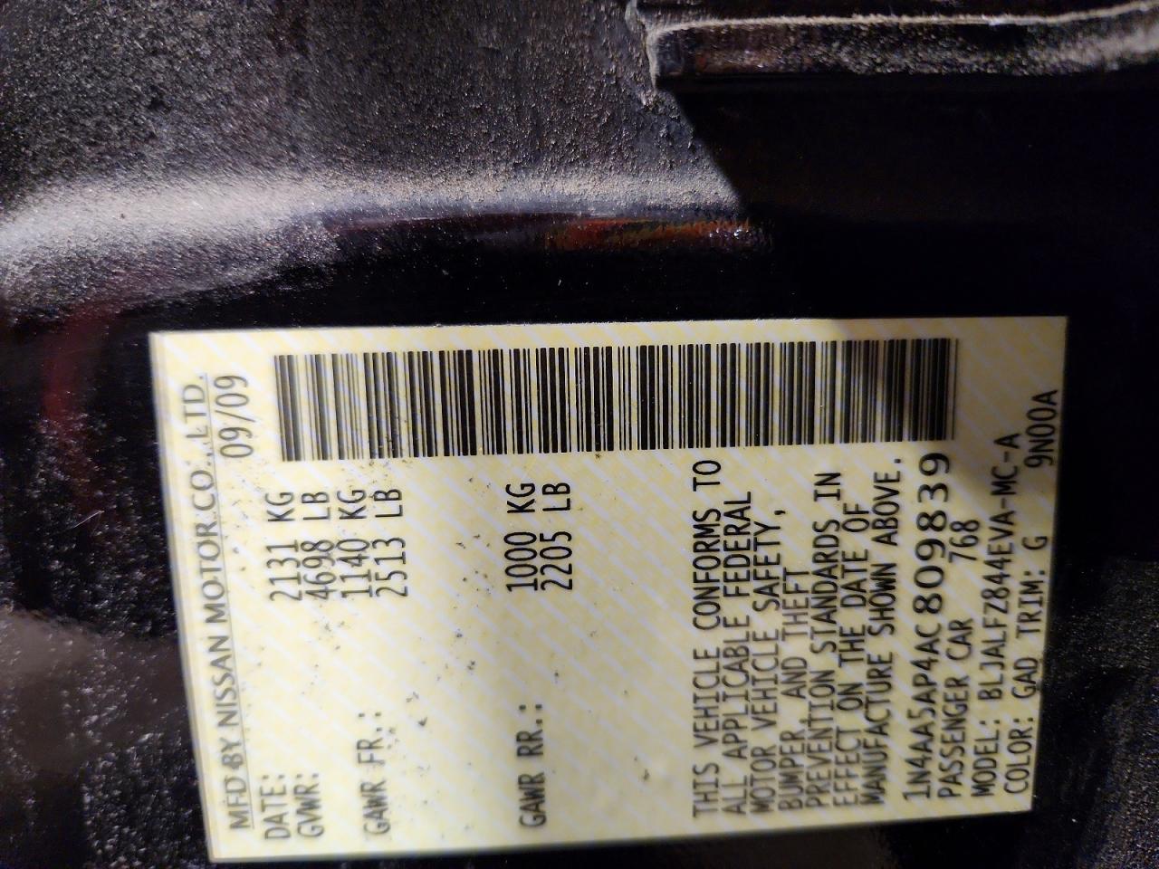 2010 Nissan Maxima 3.5 S Purple vin: 1N4AA5AP4AC809839