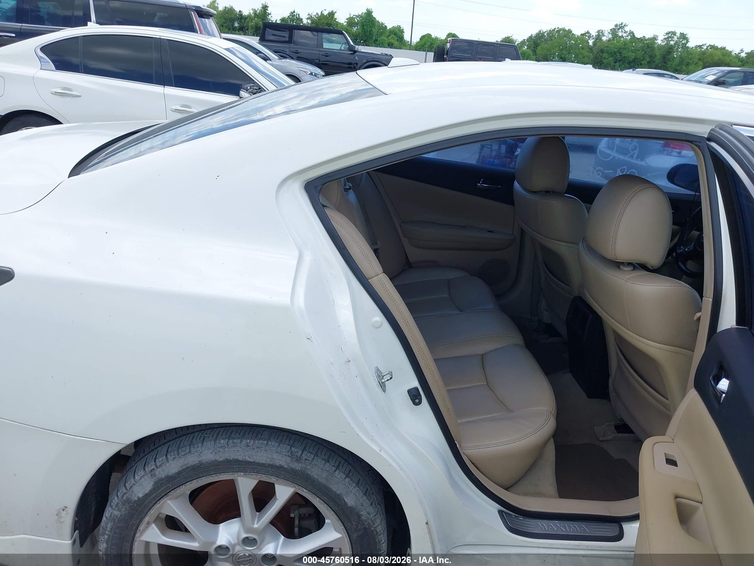 2012 Nissan Maxima 3.5 Sv White vin: 1N4AA5AP4CC801341