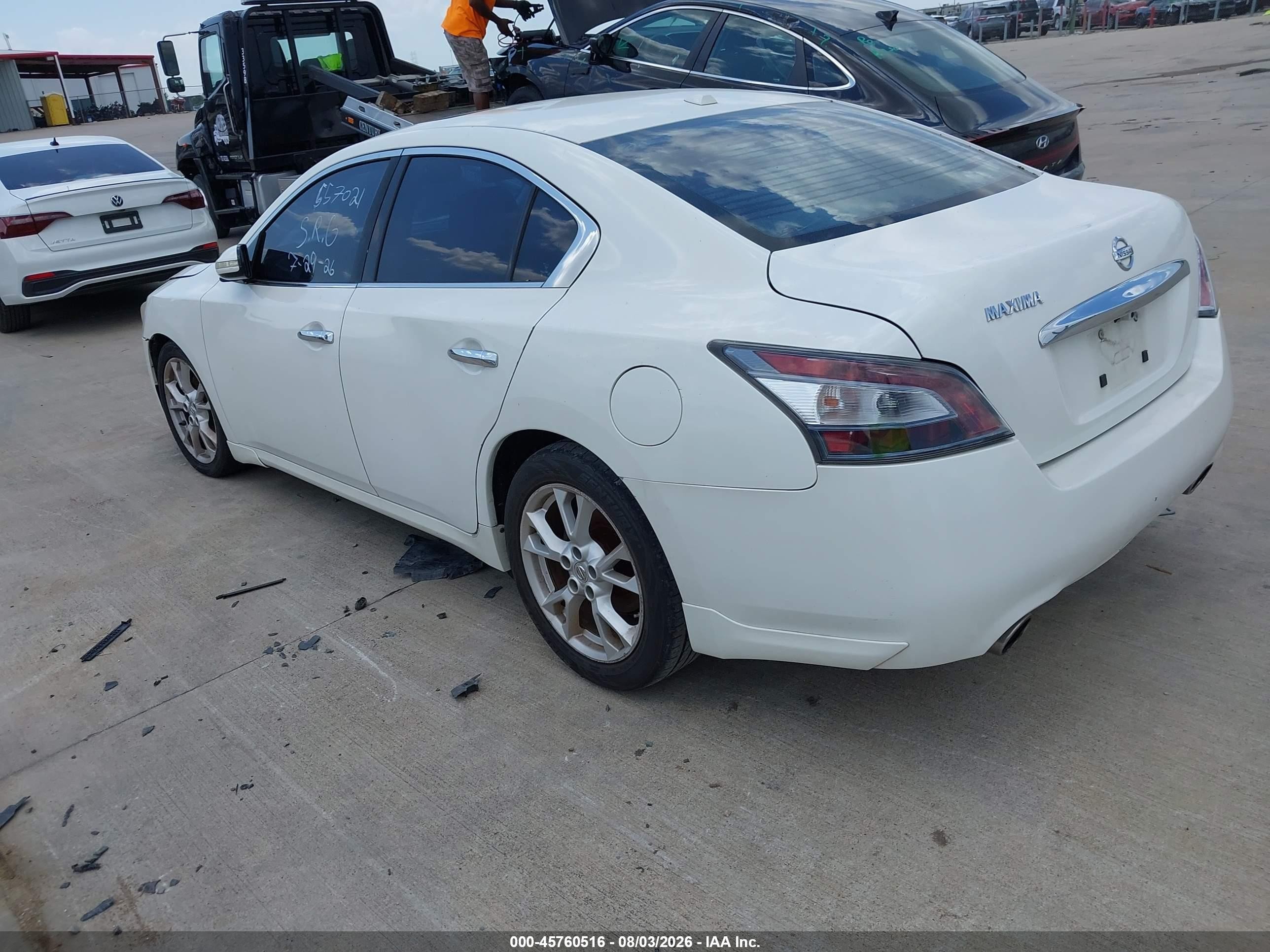 2012 Nissan Maxima 3.5 Sv White vin: 1N4AA5AP4CC801341