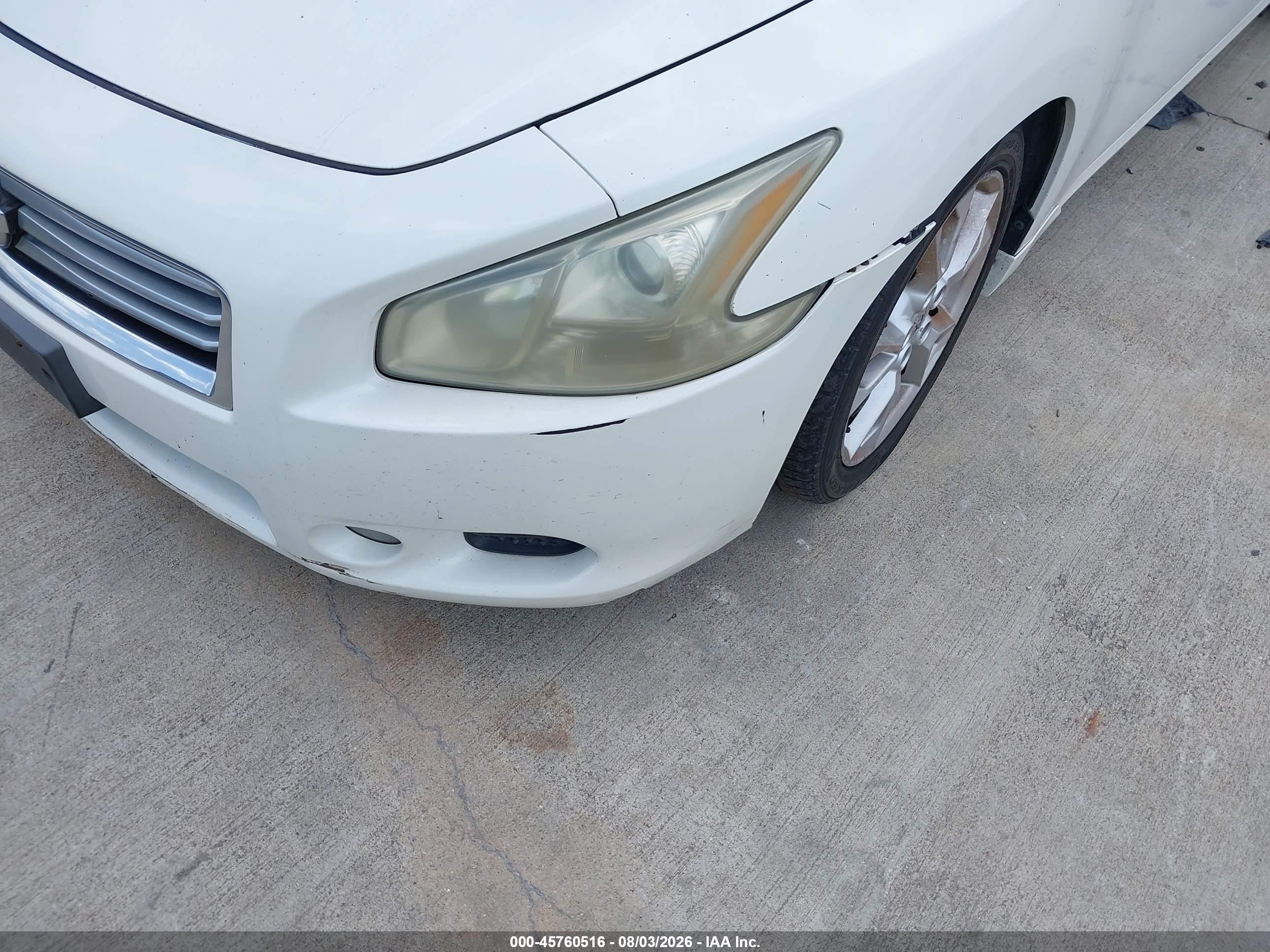 2012 Nissan Maxima 3.5 Sv White vin: 1N4AA5AP4CC801341