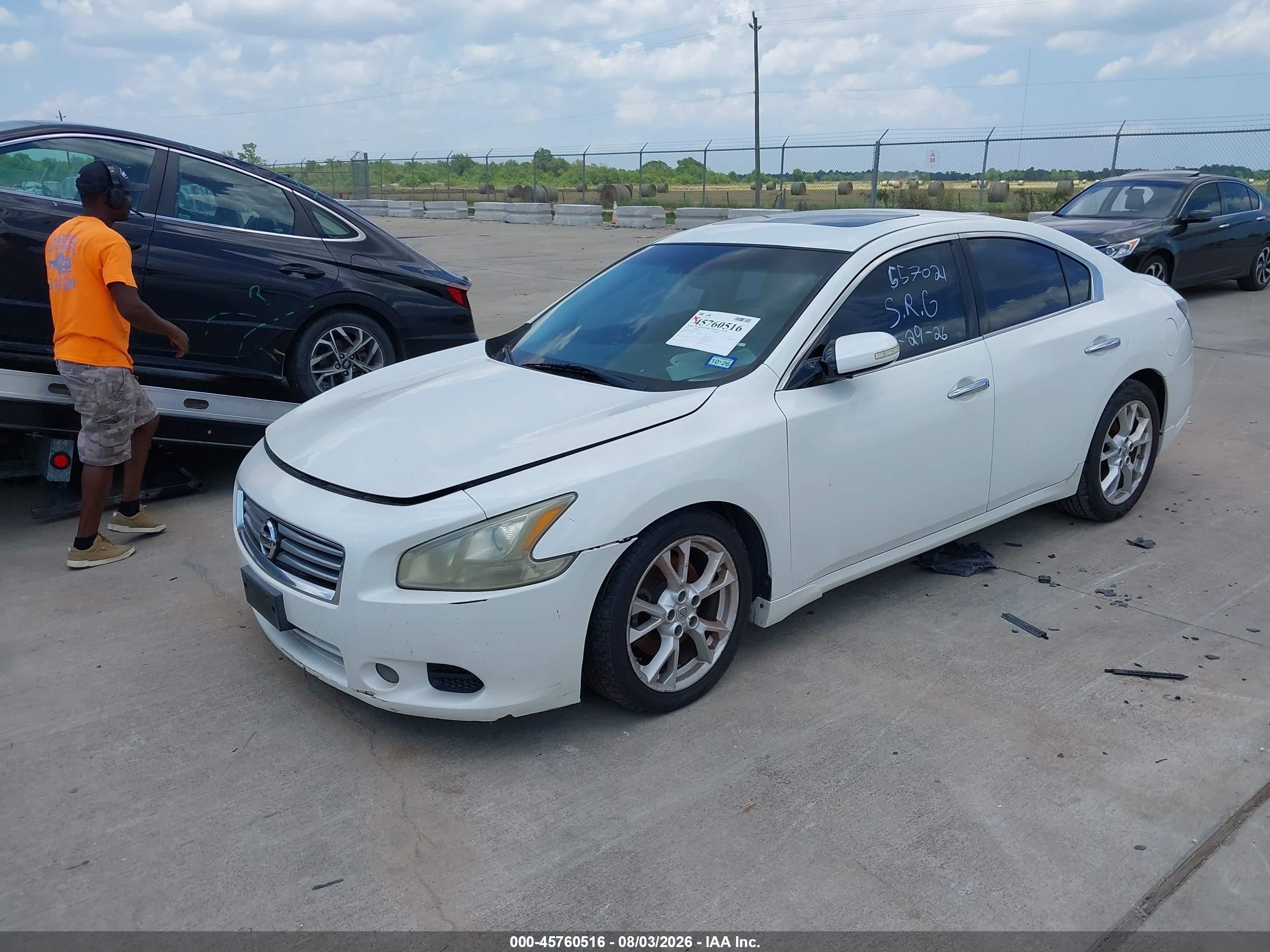 2012 Nissan Maxima 3.5 Sv White vin: 1N4AA5AP4CC801341