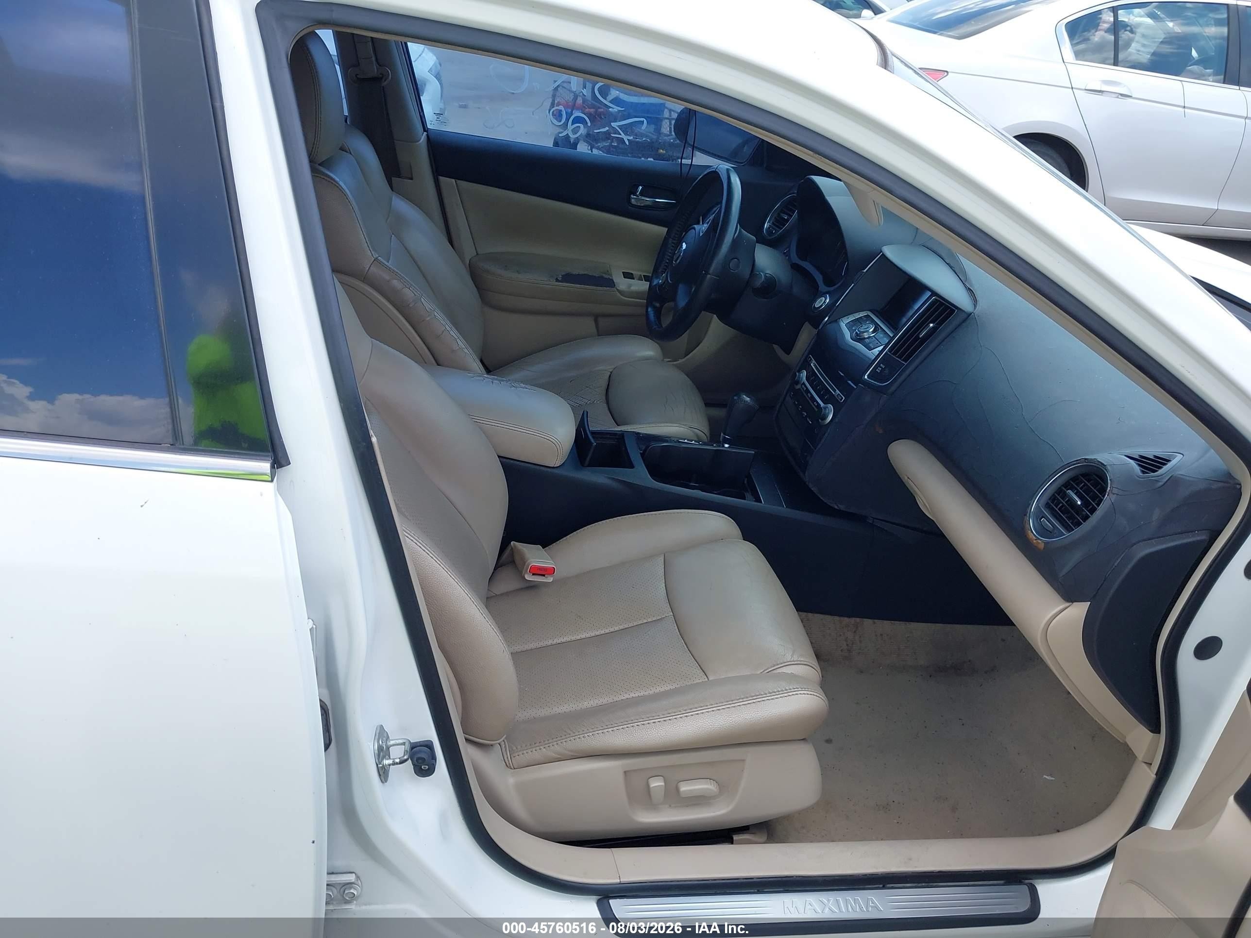 2012 Nissan Maxima 3.5 Sv White vin: 1N4AA5AP4CC801341