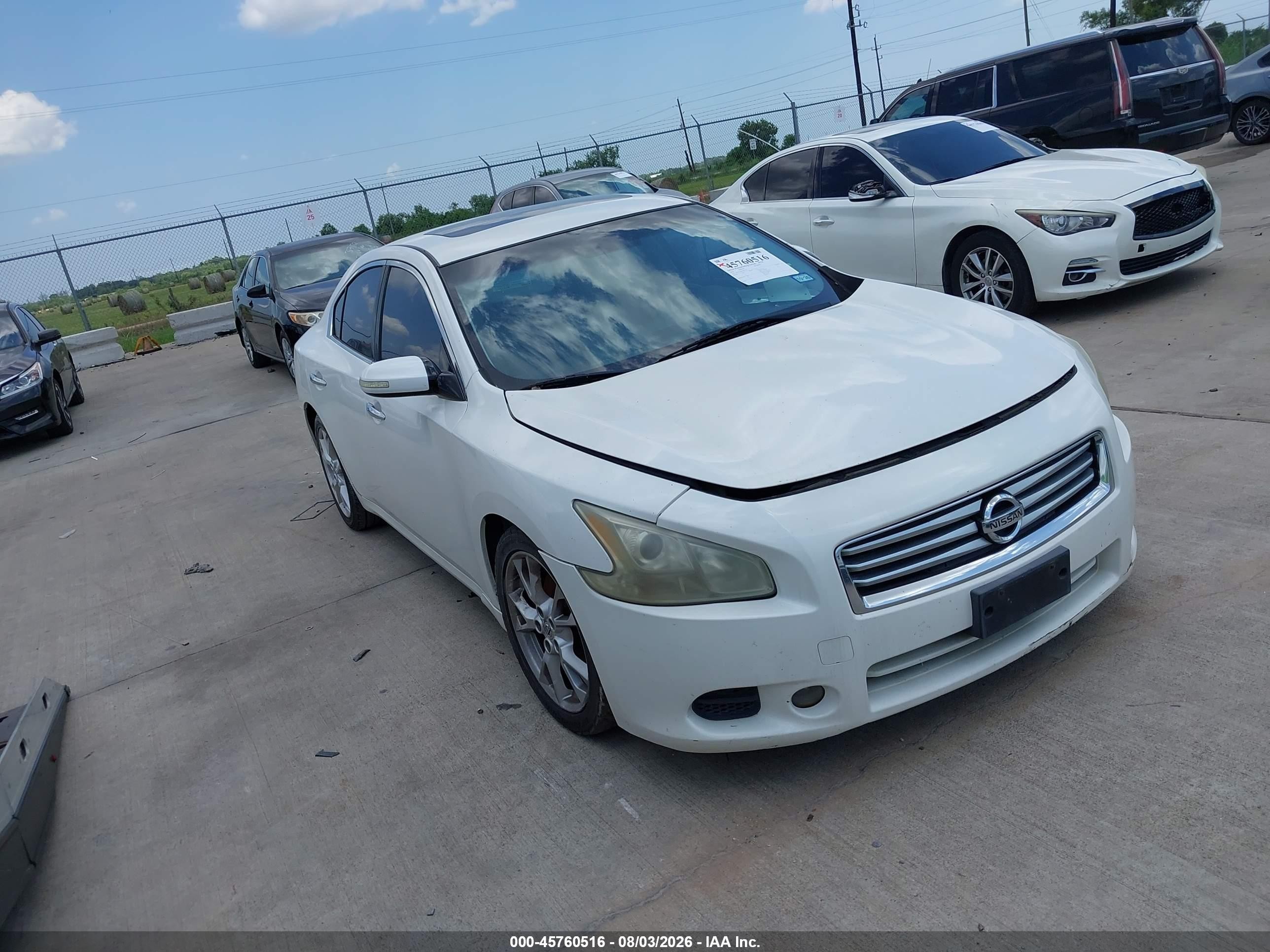 2012 Nissan Maxima 3.5 Sv White vin: 1N4AA5AP4CC801341