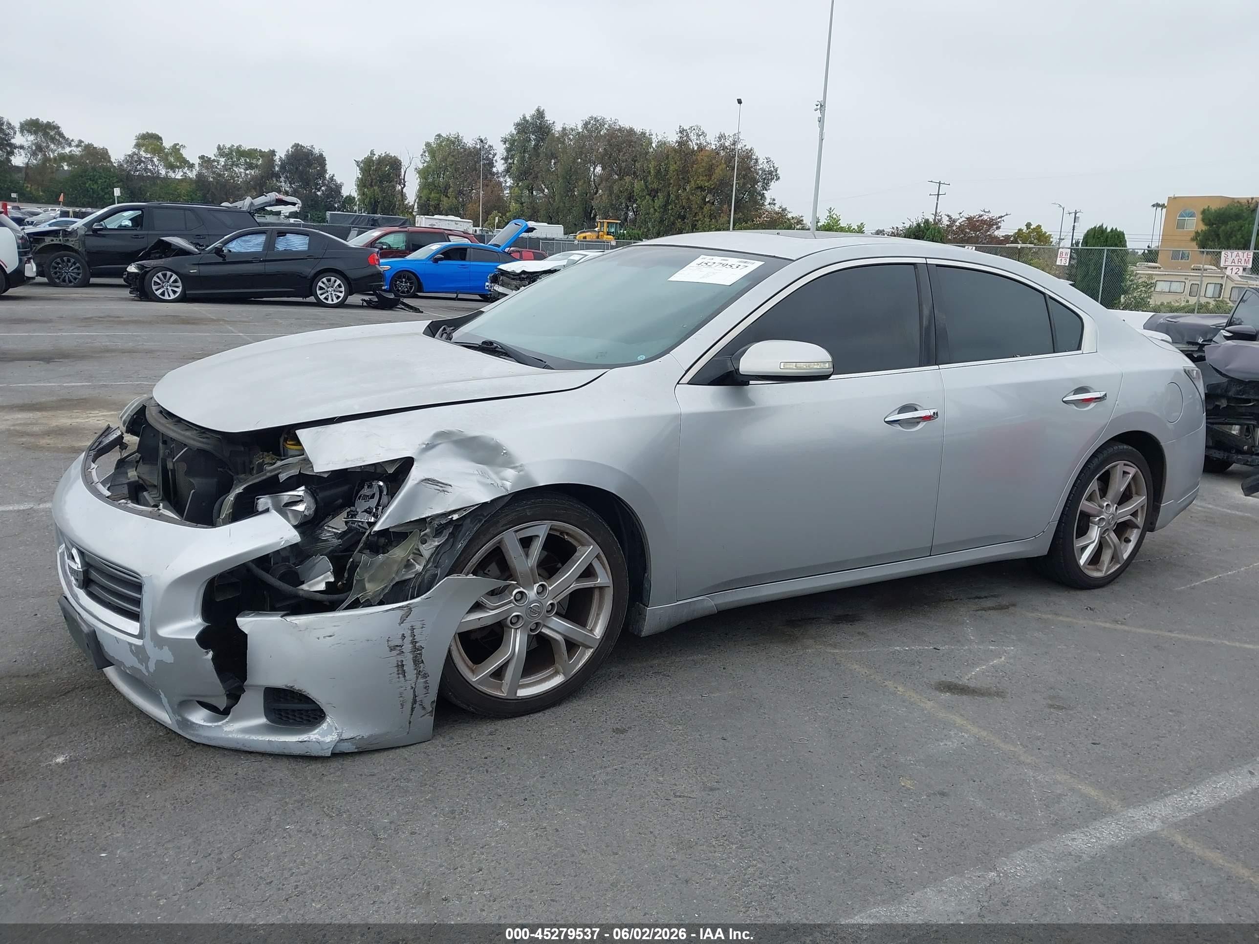 2012 Nissan Maxima 3.5 Sv Silver vin: 1N4AA5AP4CC823856